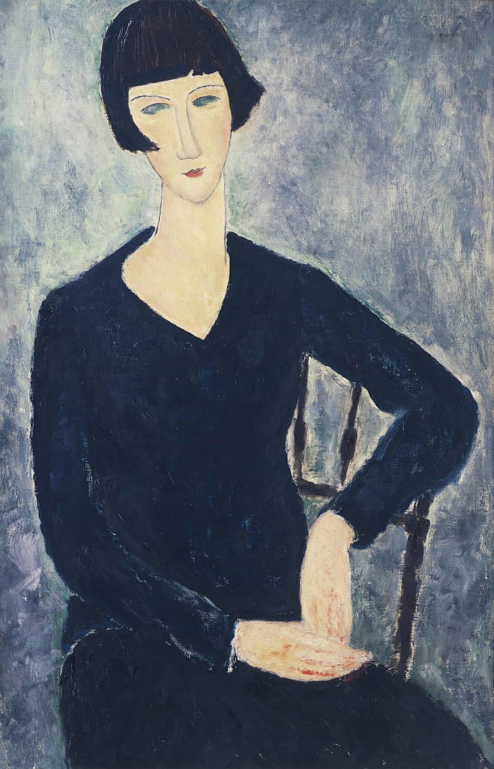 POSTERIIk Famous Print Pop Art Wall Art Graffiti Young Woman with a Fringe or Young Seated Woman Indress by Amedeo Modigliani Art Prints for Home Decor 60x90cm
