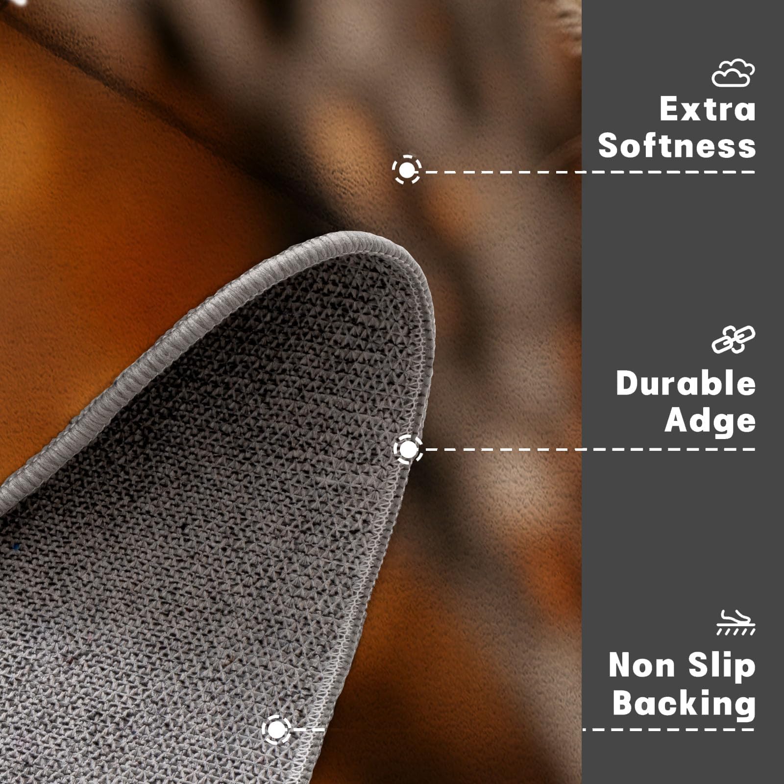 Natürliche Tiere Teppich, Realistisches Waschbärporträt Fussmatte Innen Waschbar Warmes Braun Teppich rutschfest Schlafzimmer Schmutzfangmatte Für Küche Flur Eingang Haustür - 90 X 150 cm