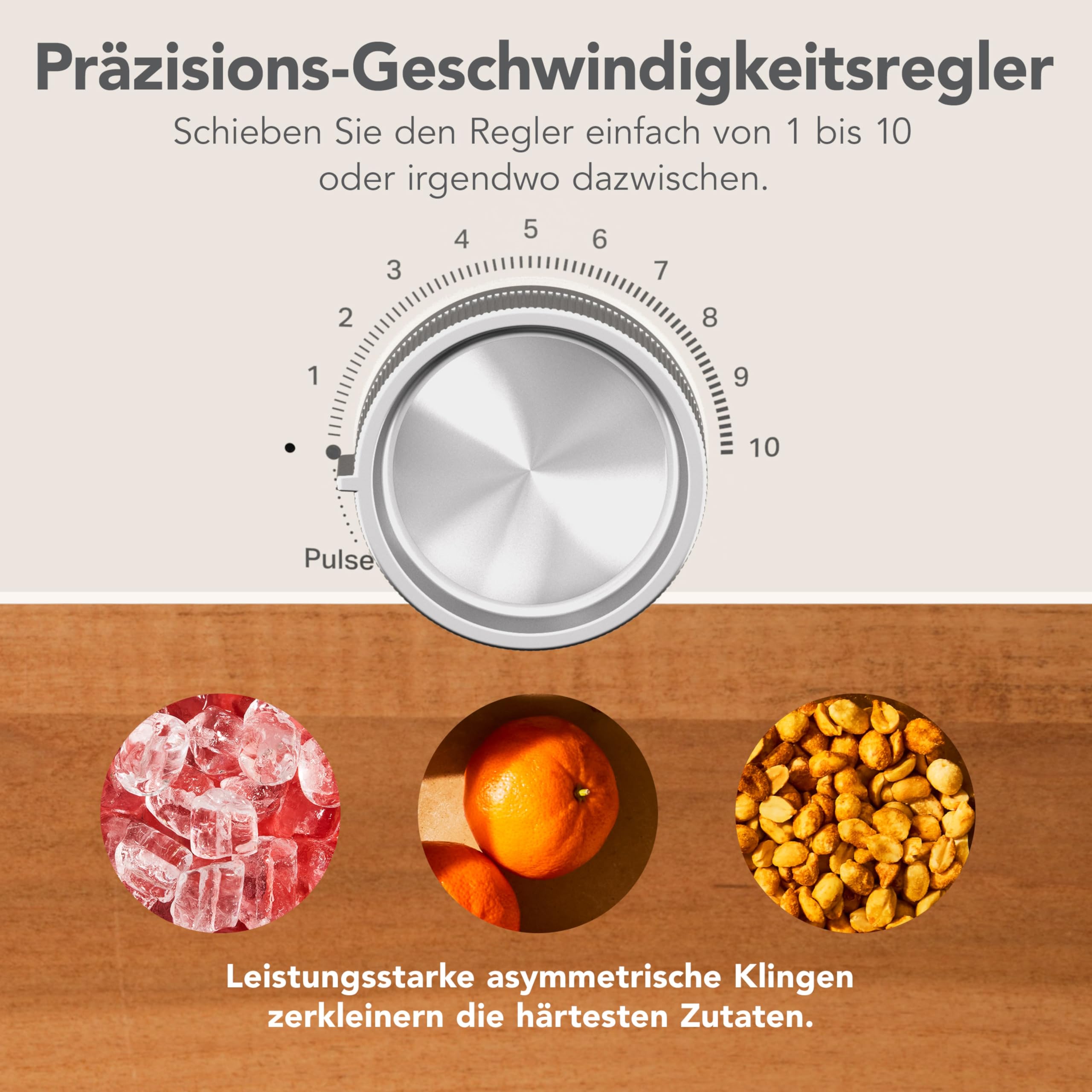 KitchenAid Pure Power Standmixer, 2L BPA-Freier Behälter, 10 Geschwindigkeiten, Eis- & Smoothie-Programm, Asymmetrische Edelstahlklingen, Druckguss-Metallbasis, Porzellanweiß