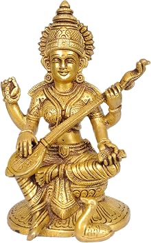 Goddess Saraswati - Brass Statue