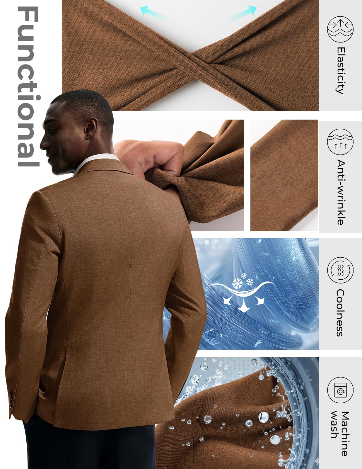 PJ PAUL JONES Herren Sakko Sportlich Freizeit Blazer Jackett 2 Knöpfe Modern Regular Fit Anzugjacke