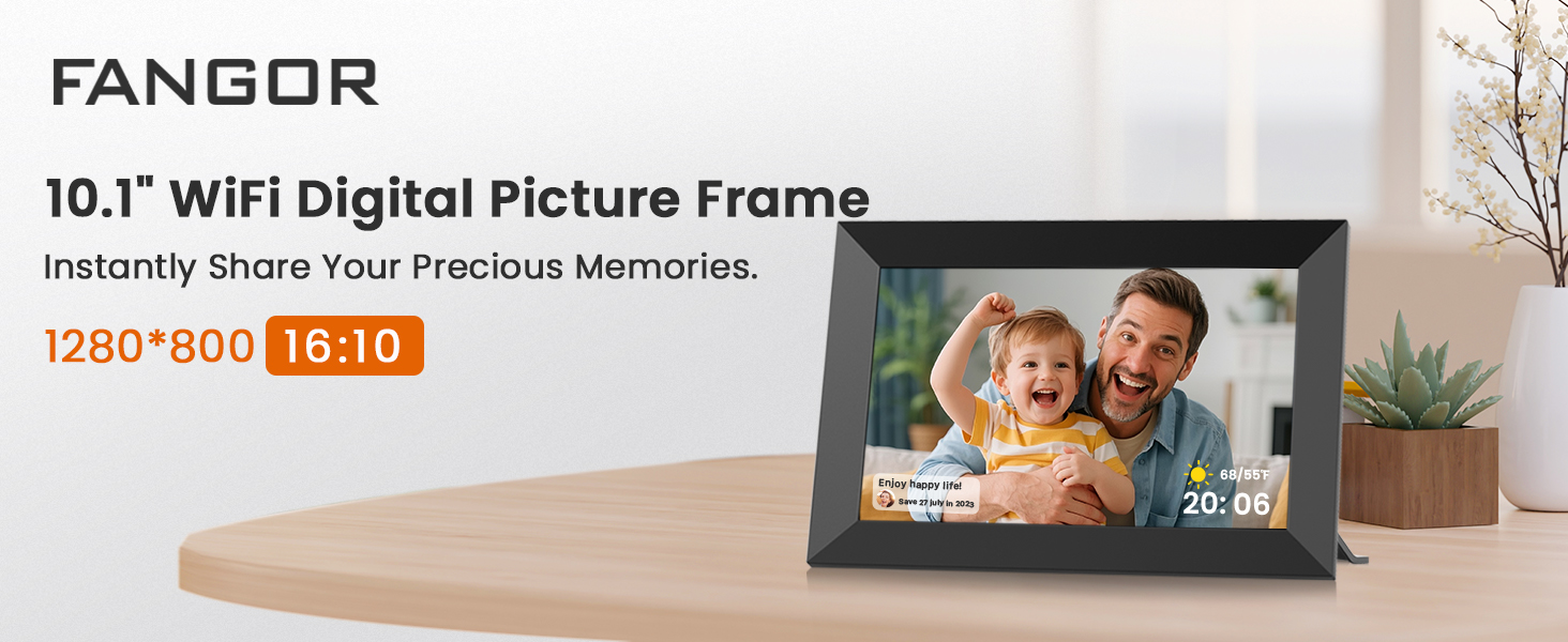 10.1 Inch WiFi Digital Frame 32GB 1280x800 TouchScreen Photo | Shop