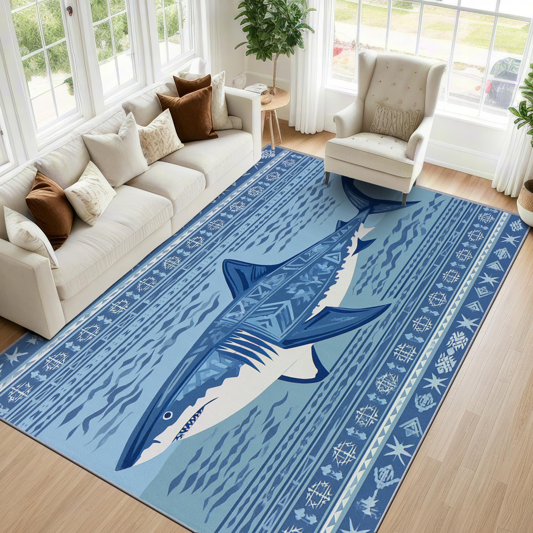 Mistela Hai Teppich 200x200 cm Blau
