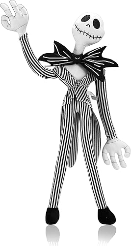 Jack Skellington - Muñeca de peluche de pesadilla antes de Navidad, 20 pulgadas de calabaza King de peluche (negro)