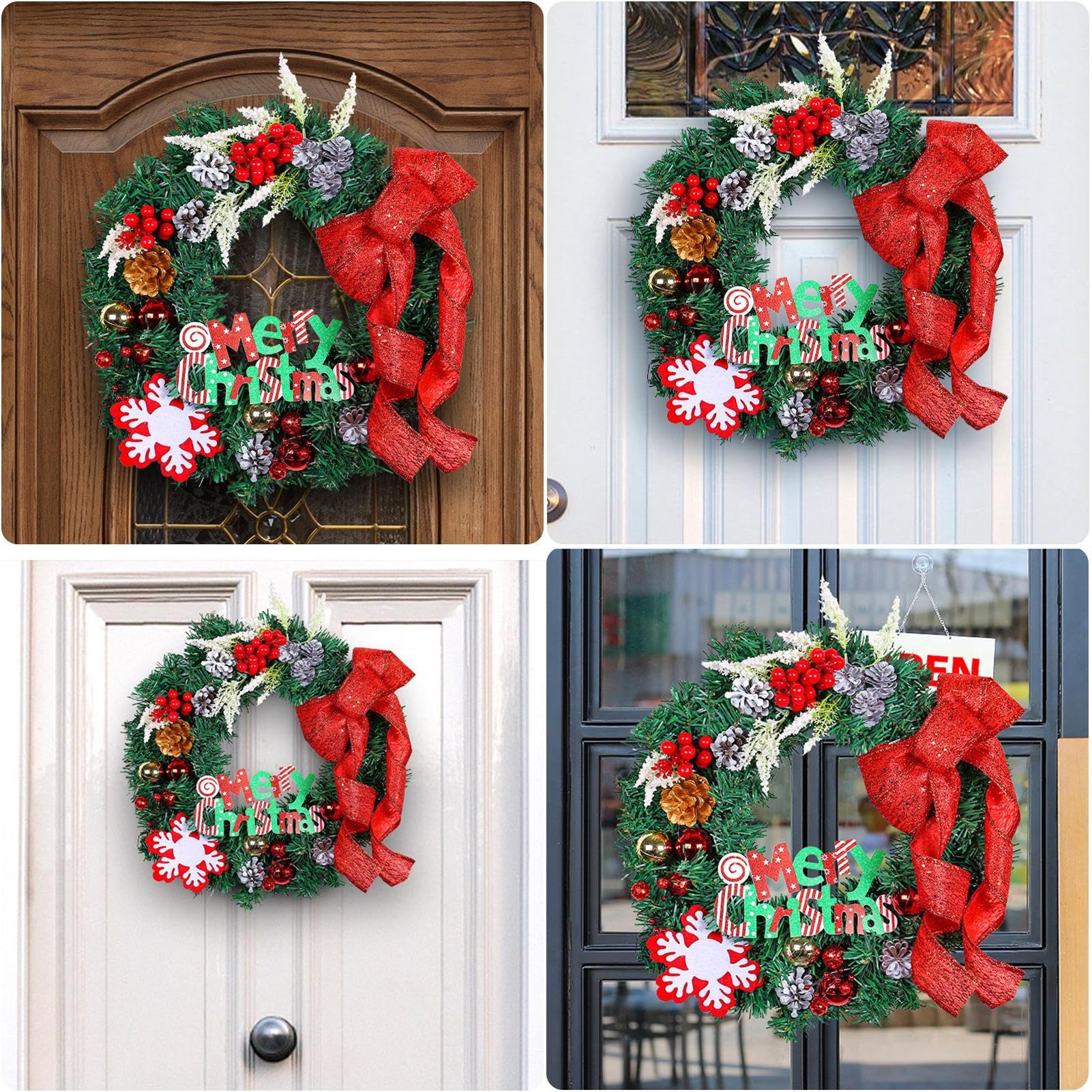 Couronne Porte D'entrée Balsam Hill Couronne De Noël Artificielle, Couronne D'hiver Pour Porte D'entrée, Maison Groudon Celebration