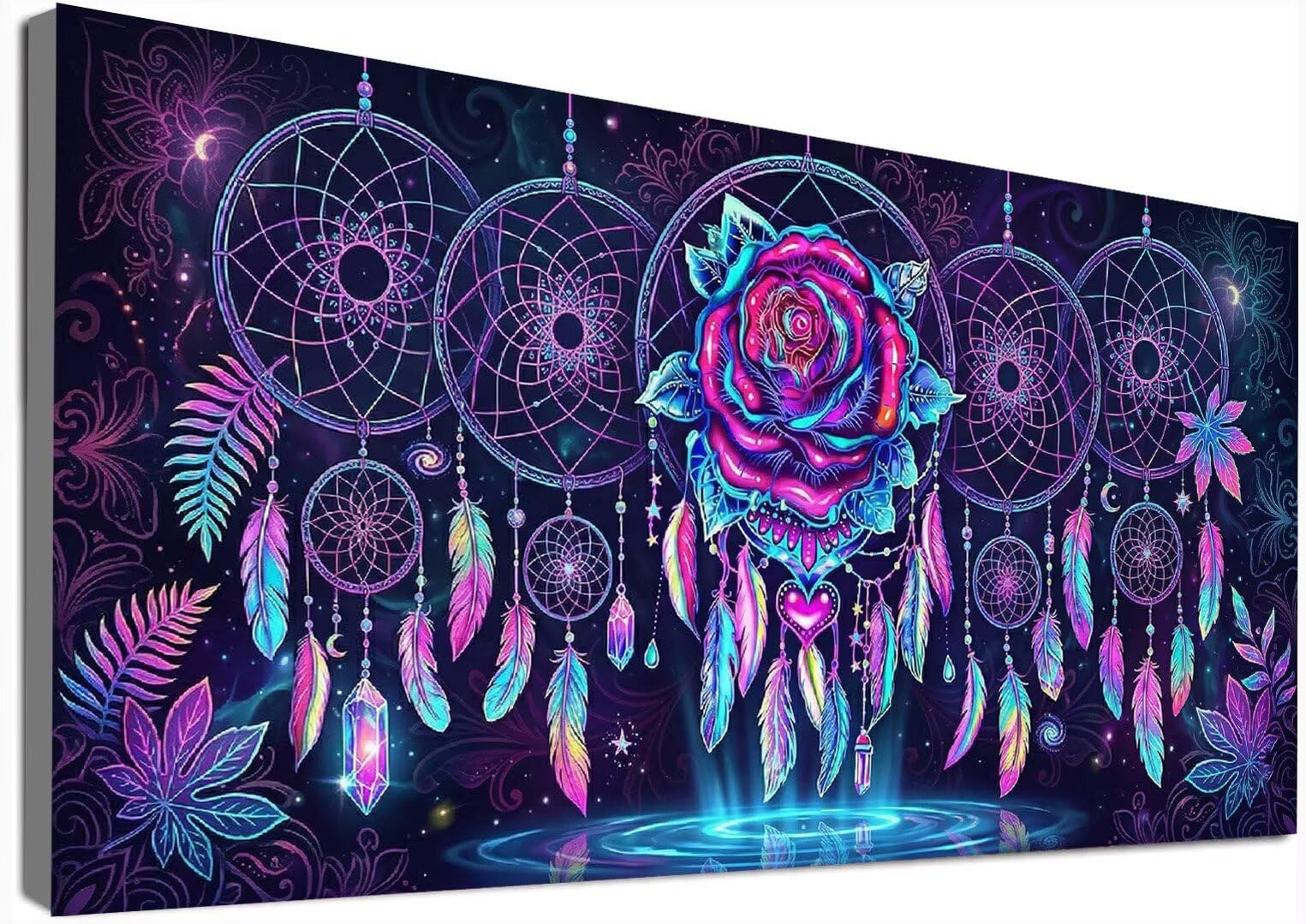 Diamond Painting Traumfänger Groß XXL 80x150cm, 5D DIY Diamant Painting Bilder Blumen Set für Basteln Mädchen 8 Jahre, Mosaik Bastelset Erwachsene Kinder Anfänger, Stickerei für Zuhause Deko C6-84