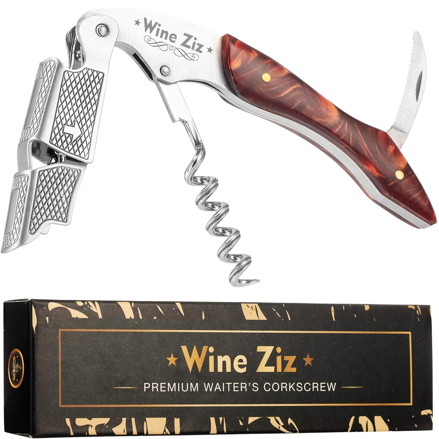 Buy Wine Ziz Professional Waiters Corkscrew Wine Opener Tiger's Eye