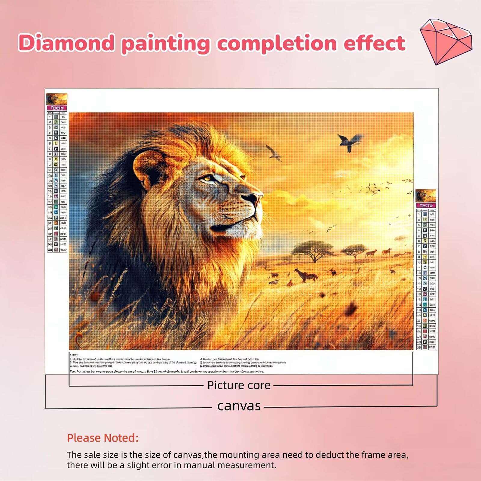 Lion Diamond Art Animal Zestawy do malowania diamentami, kryształowe zestawy artystyczne dla dorosłych, klejnoty, sztuka i rękodzieło, dla dzieci w wieku 10 lat, DIY, pełny zestaw mozaikowy do