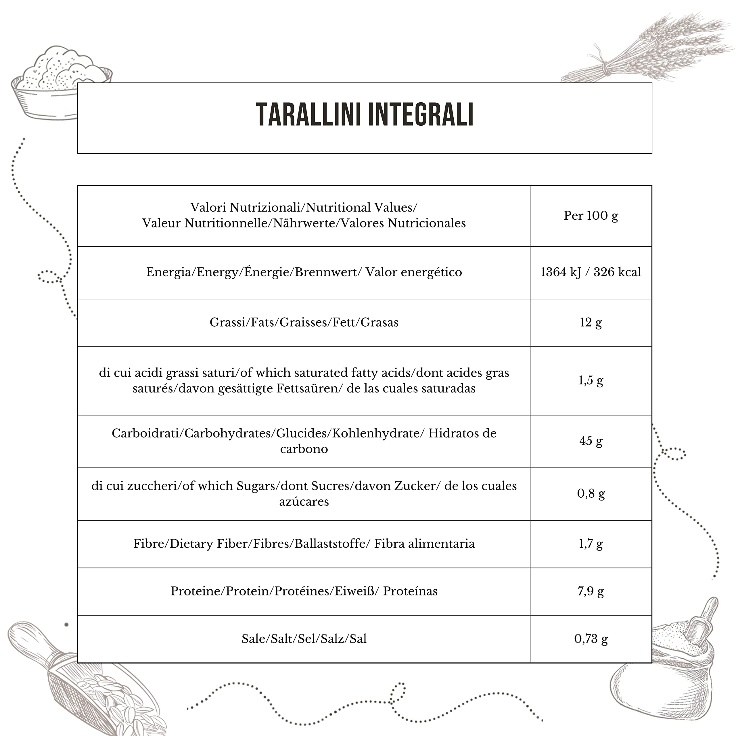 Tarallini integral de Apulia 5 x 230 g