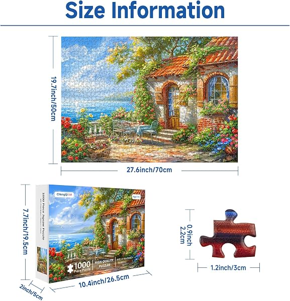 Puzzle 1000 Teile-Freizeit im Sommer Puzzles für Erwachsene Landschaft Puzzel Natürliche Szene Puzzles für Erwachsene Teens Interaktives Spielzeug Gehirn Teaser - 2