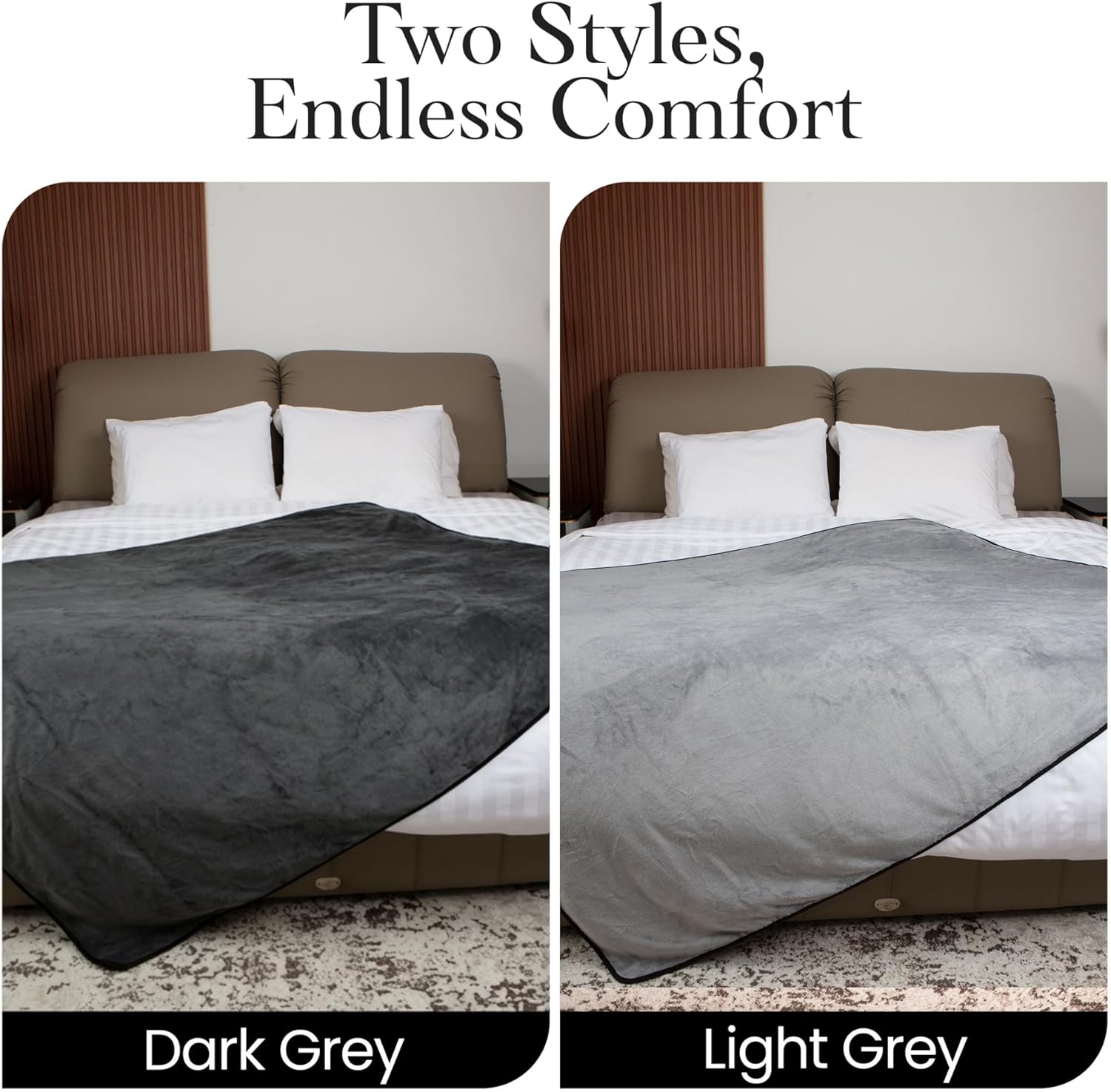 Waterproof Blanket for Bed Intimacy (82"x 82" King Size) Reversible Plush Fleece, Love Blanket, Moisture Absorbent TPU Layer Stain Proof Couch Bed Mattress Water Proof Cover Light/Gray - Image 7