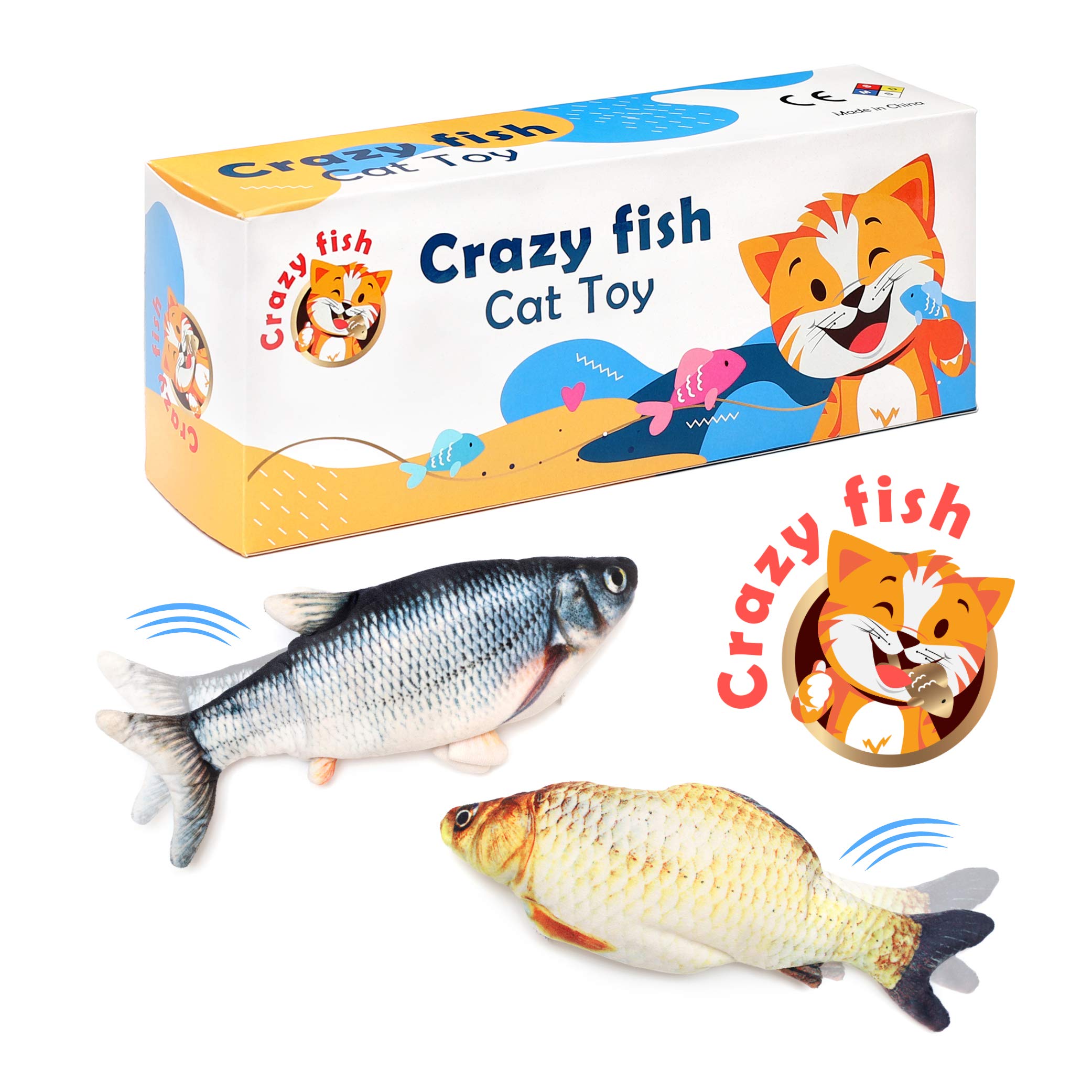 Buy CrazyFish : Floppy Fish Cat Toy Set – 2 Pack Flopping Fish