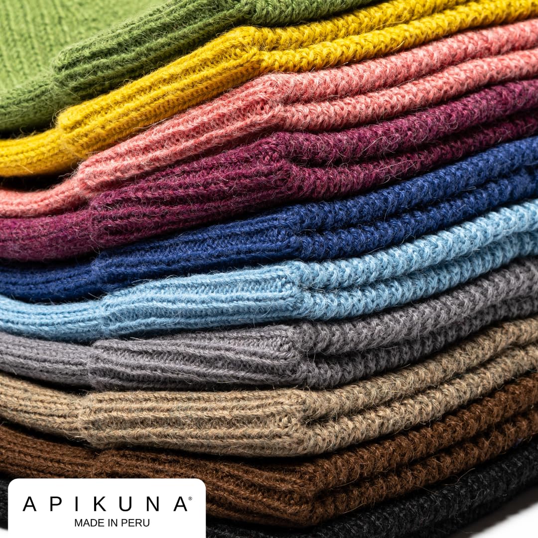 Alpaka Wollmütze aus 100% feinster Baby Alpaka Wolle – Gestrickte Mütze für Damen & Herren – Warm, weich und atmungsaktiv für Herbst & Winter