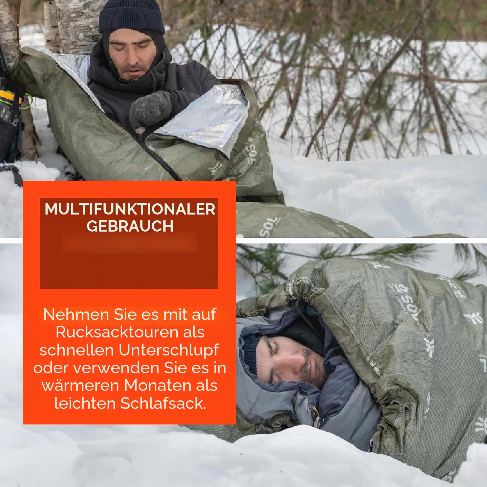 survive outdoors longer SOL Escape Bivvy mit Kapuze, Grün