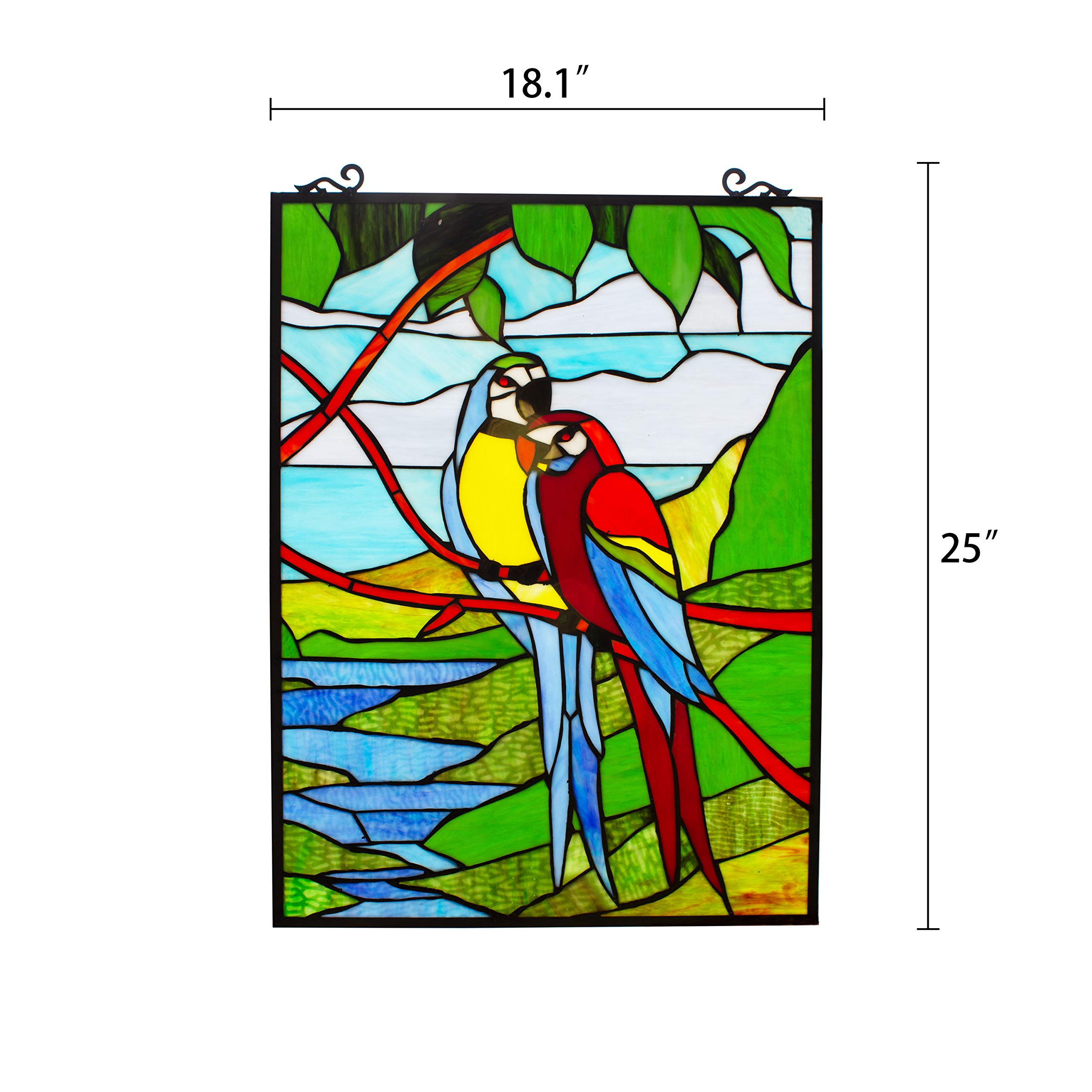 Amazon.com: Chloe Lighting Macaw Love-Birds Tiffany-Style Animal