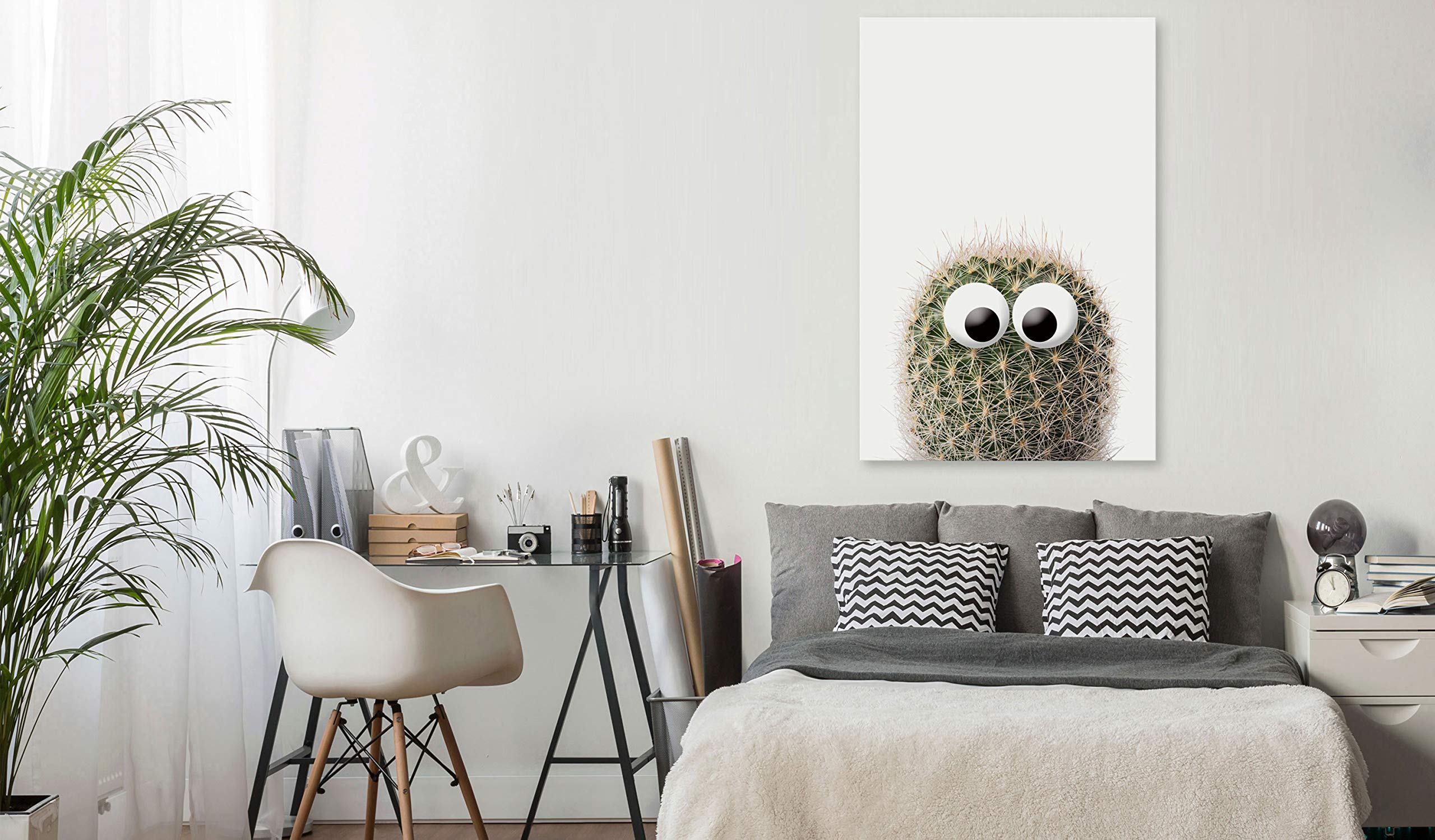 artgeist Acoustic Canvas Wall Art Print Cactus 24x35 in - 1pcs Picture with Acoustic Foam Sound Print Artwork Room Acoustics Soundproofing b-A-0398-b-a