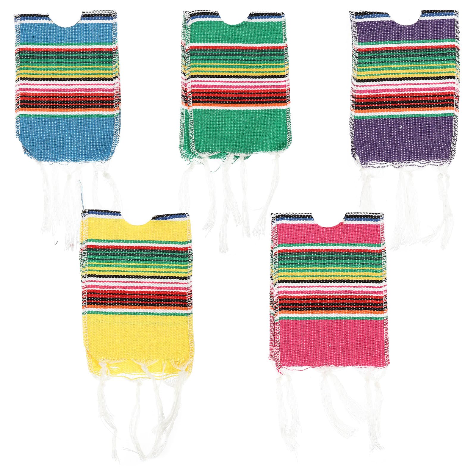 RORPOIR 5pcs Rainbow Wine Bottle Cover Mexican Party Mini Poncho Margarita Serapes Day of The Dead Serape Mexican Bottles Decoration Fiesta Beer Cover Striped Serape Bottled Cotton