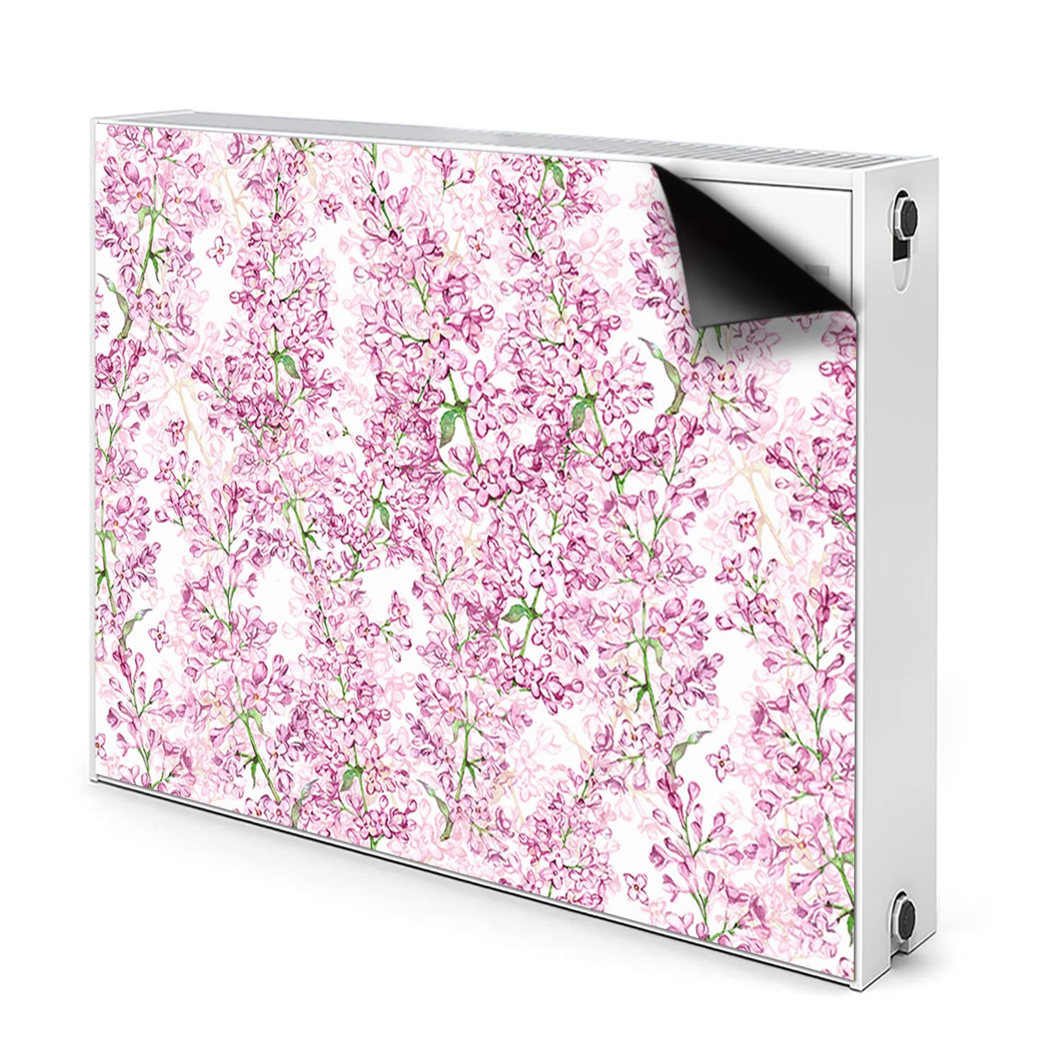 Cache radiateur magnétique 100x60 cm Decormat tapis rose fleurs lilas