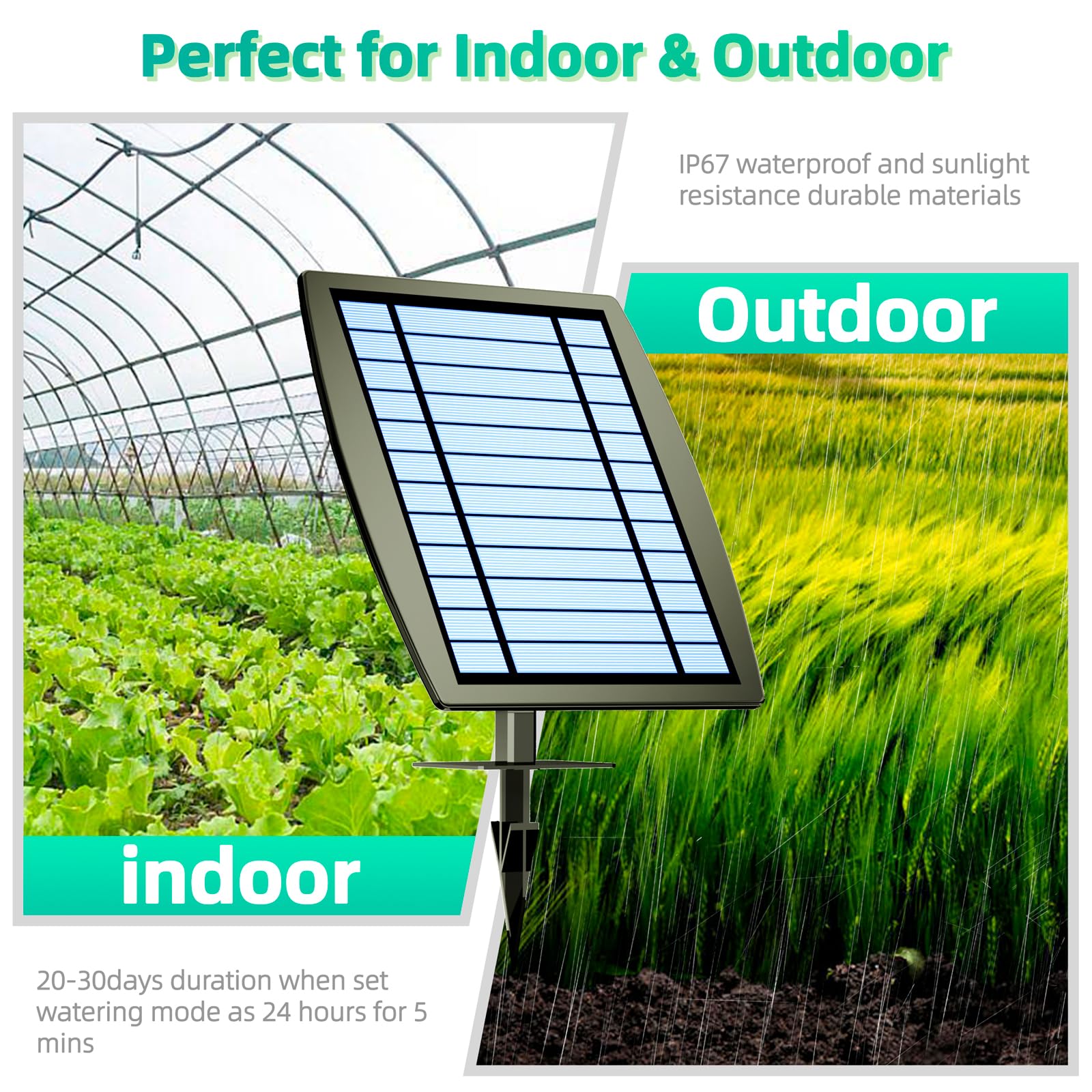 Sistema di irrigazione a goccia solare, supporta 30 vasi, 12 modalità di temporizzazione, kit di irrigazione a goccia, sistema di irrigazione automatico per piante da esterno, giardino e