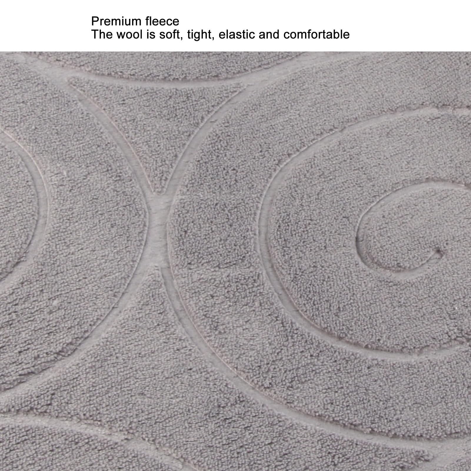 Set di 3 tappetini da bagno in memory foam, motivo pietre, antiscivolo, tinta unita, tappetini da bagno per lato vasca da bagno, grigio