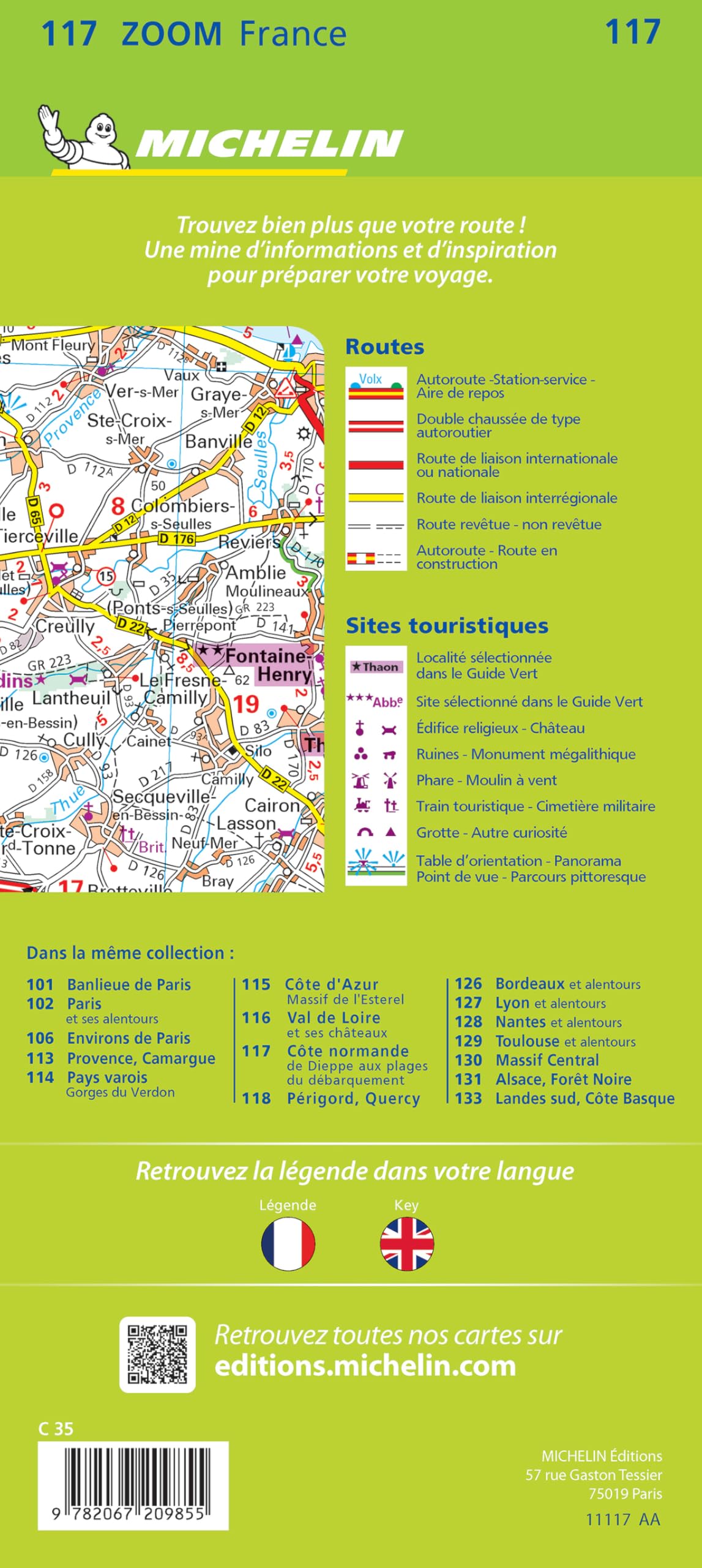 Carte Zoom Côte Normande - De Dieppe aux plages du Débarquement: Straßen- und Tourismuskarte 1:150.000: 117