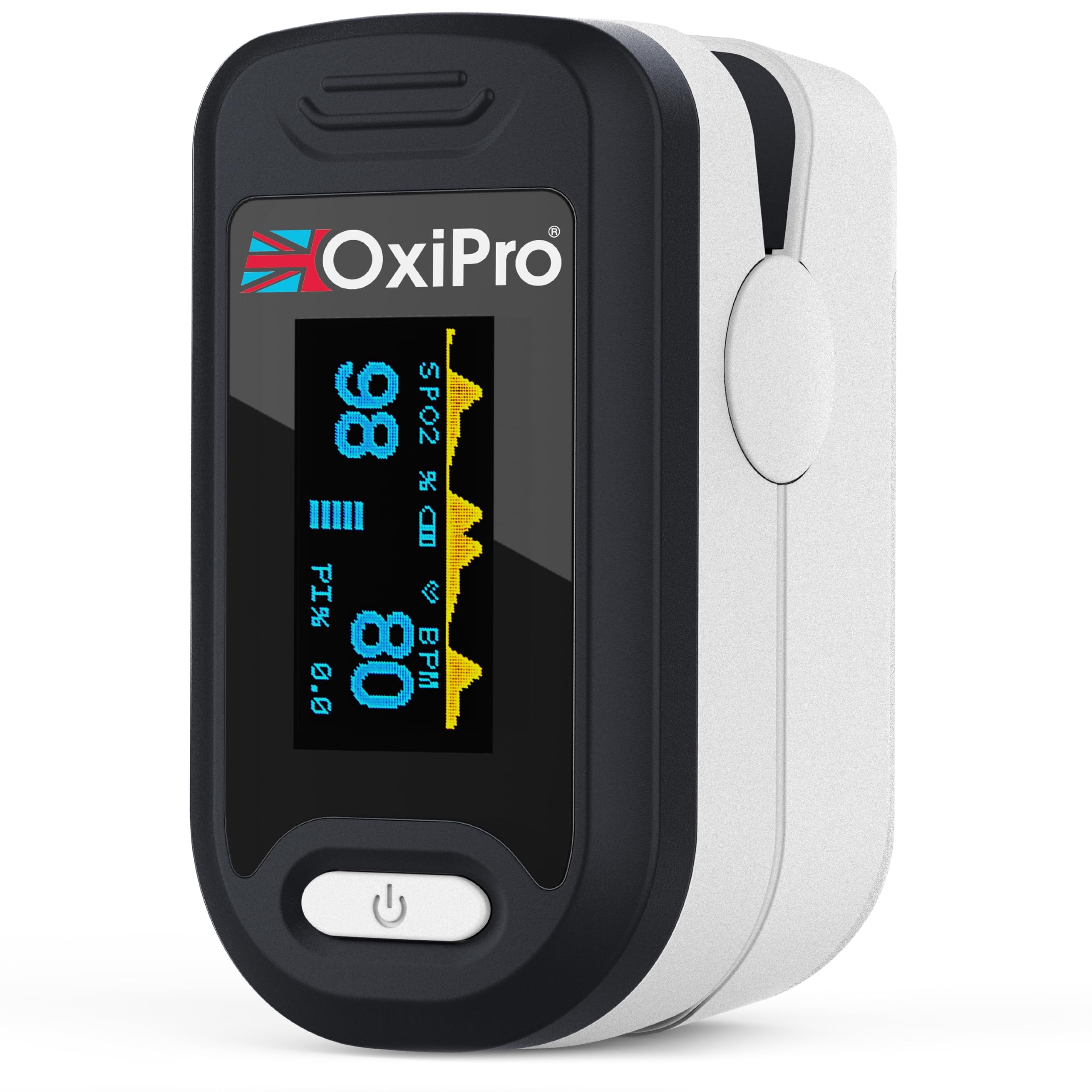 OX2 - CE Certified Pulse Oximeter/Blood Oxygen Monitor - Finger Oxygen Saturation Monitor/SATS Monitor SpO2 - UK Approved Medical Device