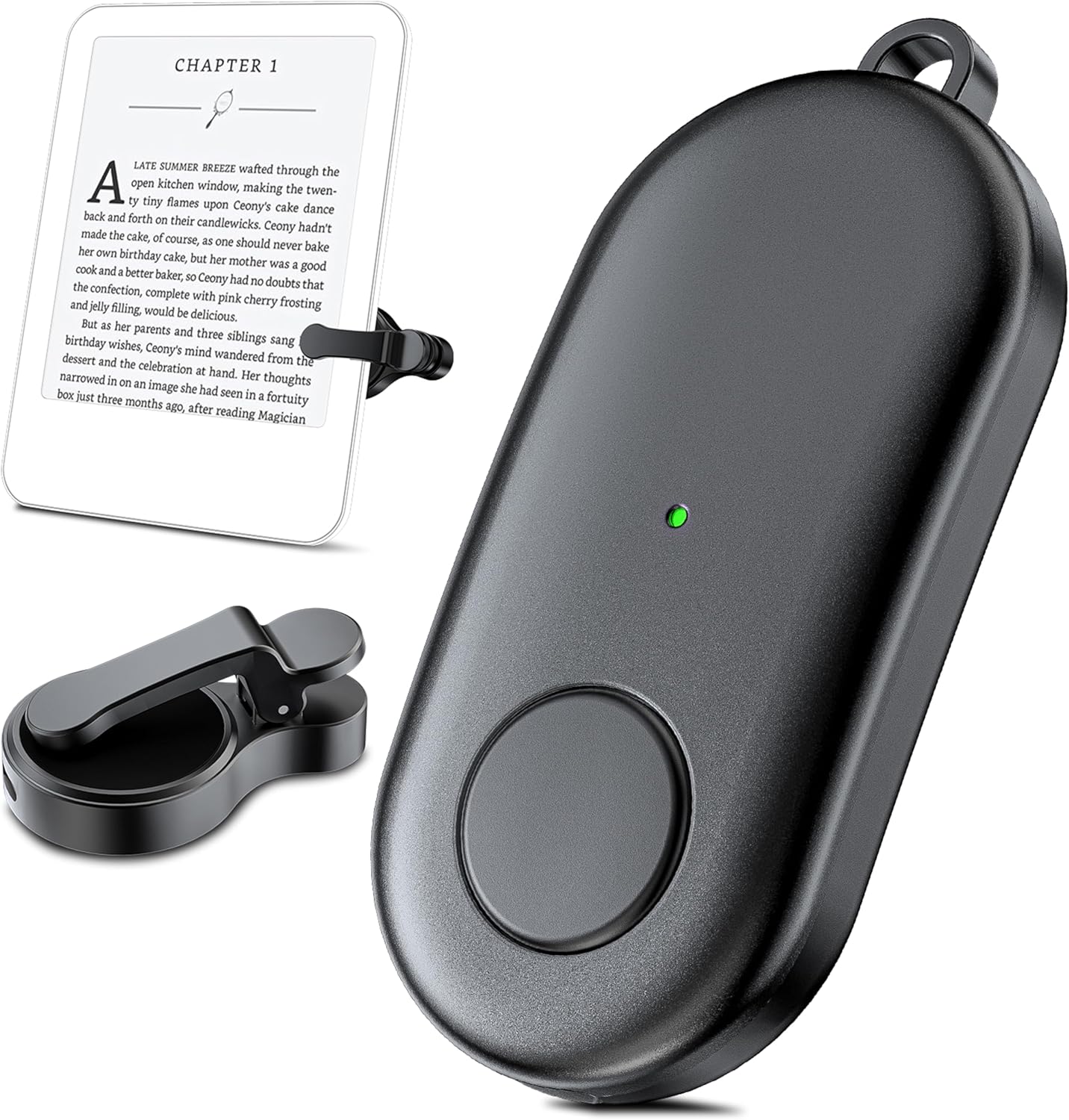 Remote Control Page Turner for Kindle Paperwhite Oasis Kobo eReaders,Kindle Clicker Page Turner Accessories for iPhone,iPad, Android Tablets Reading Novels,Camera Video Record&Shutter Selfie (Black)