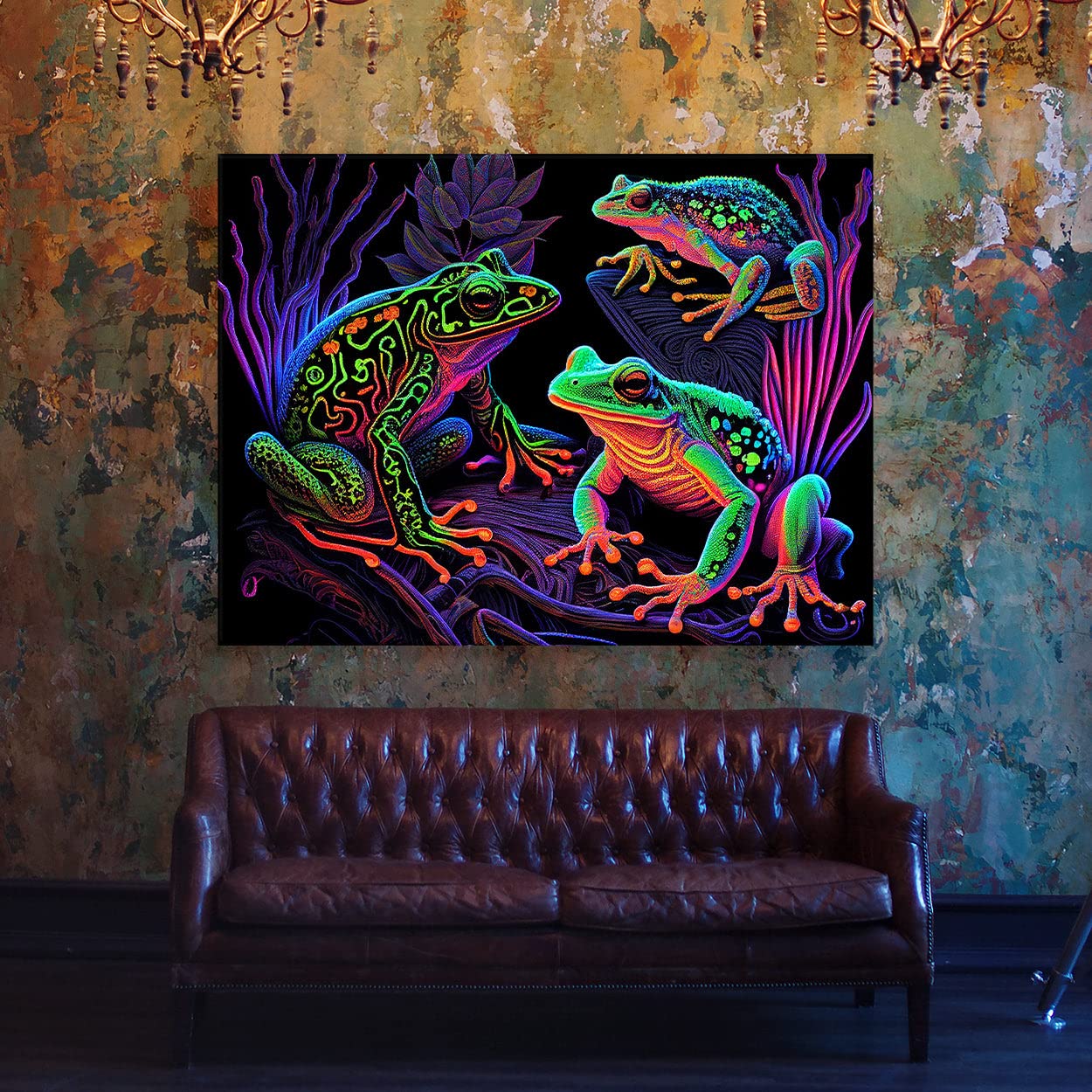 Amazon.com: Sense Canvas Trippy Psychedelic Frogs 73 Canvas Art