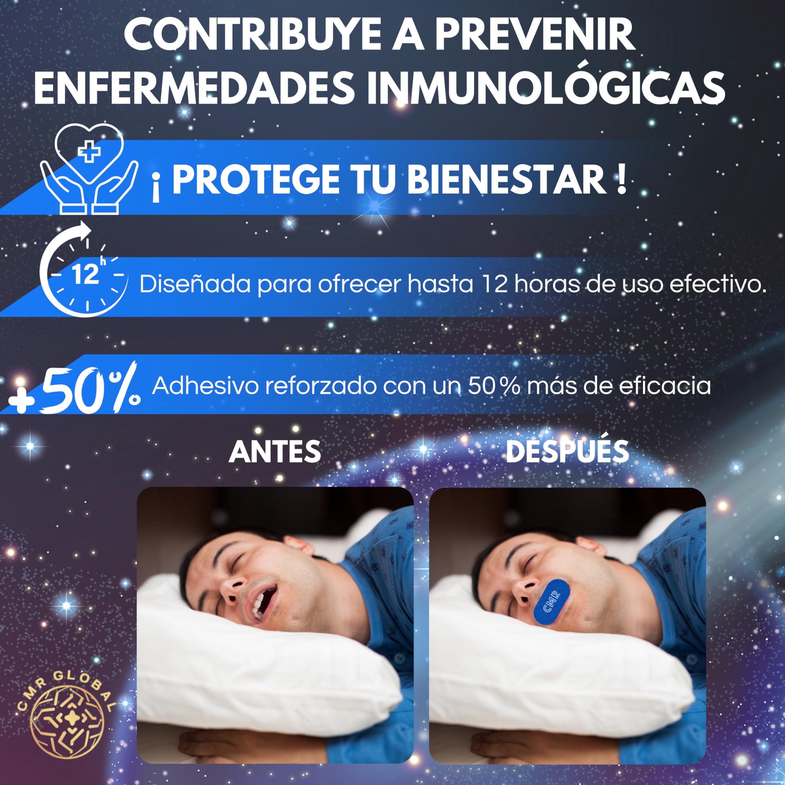PACK PRO PREMIUM Pack de 60 Tiras Bucales Mouth tape para dormir. Antirronquidos para Dormir con la Boca Cerrada. Cinta Bucal Mejora la Respiración y Reduce los Ronquidos. Tiras Para Dejar de Roncar.