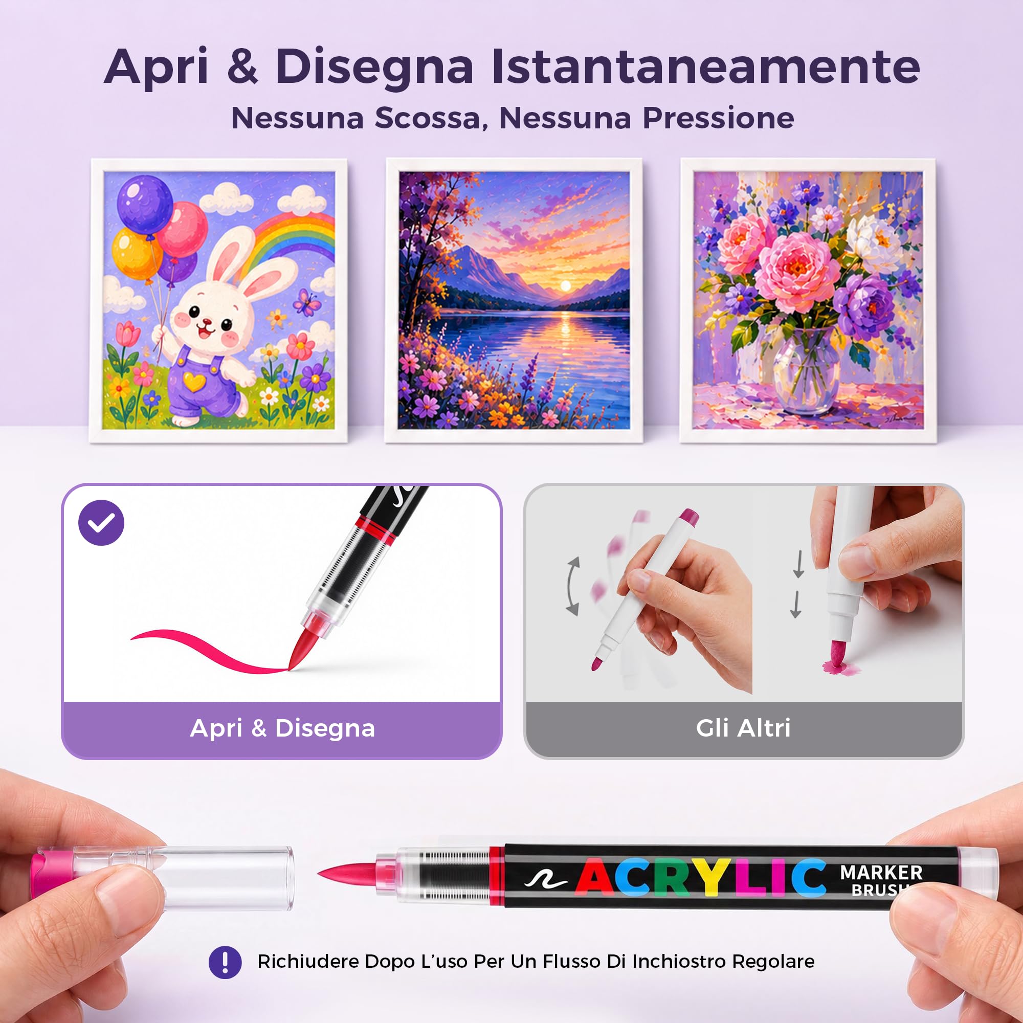 Tongfushop 120 Pennarelli Acrilici, Acrylic Marker Pennello con Flusso Auto-Regolato, Impermeabili ad Asciugatura Rapida per Decorare Sassi, Legno, Ceramica e Vetro | Ideale per Adulti e Fai da Te