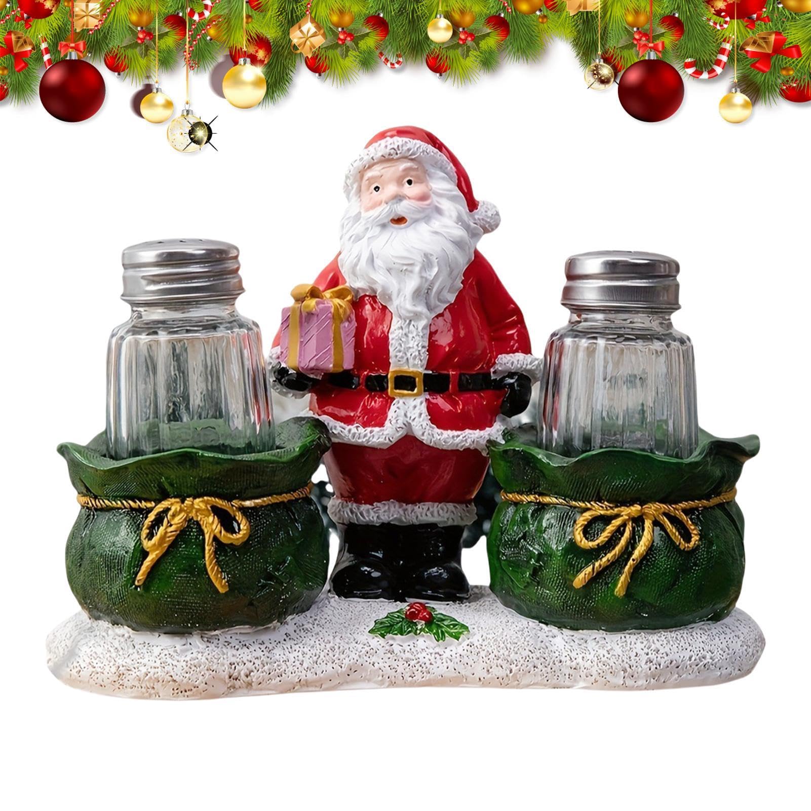 Salière de Noël et poivrière des Fêtes, récipient d'assaisonnement créatif transparent