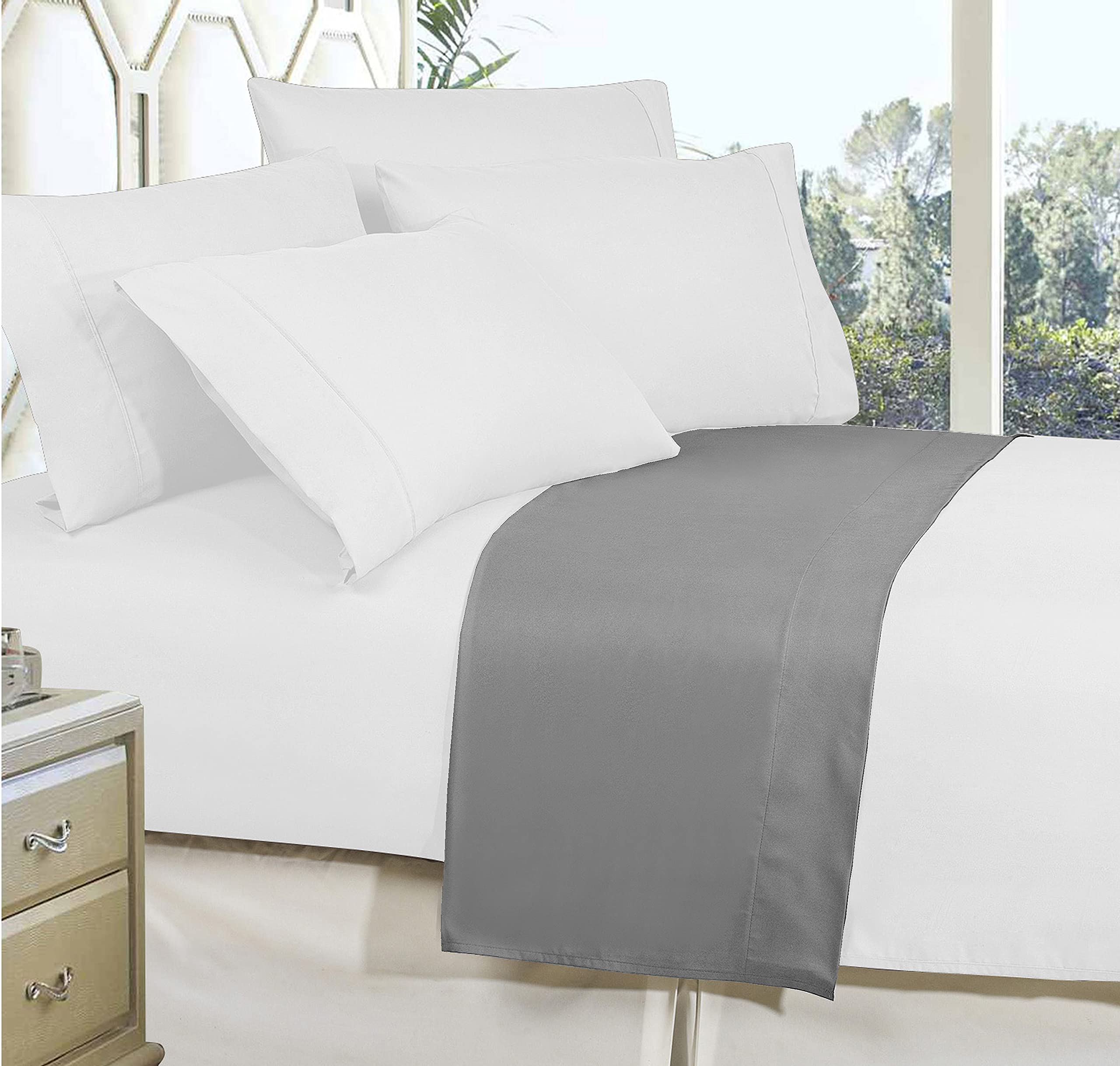 Elegant Comfort 6 Lenzuola Microfibra 1500 Fili, Set Letto Matrimoniale/queen, Rosa – Morbide, Antimacchia E Ipoallergeniche