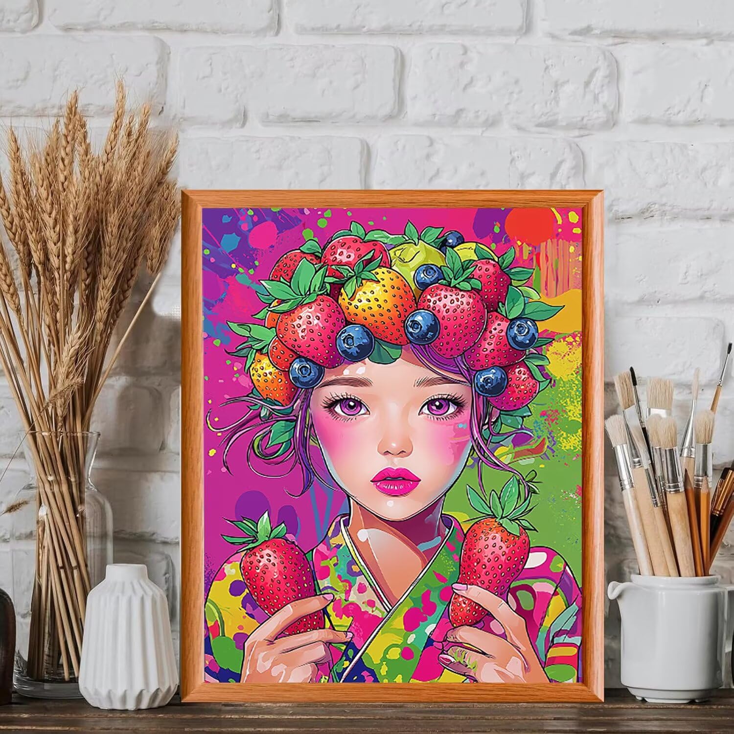 Ragazza della frutta Dipingere con i Numeri per Adulti, 70x90cm a-914
