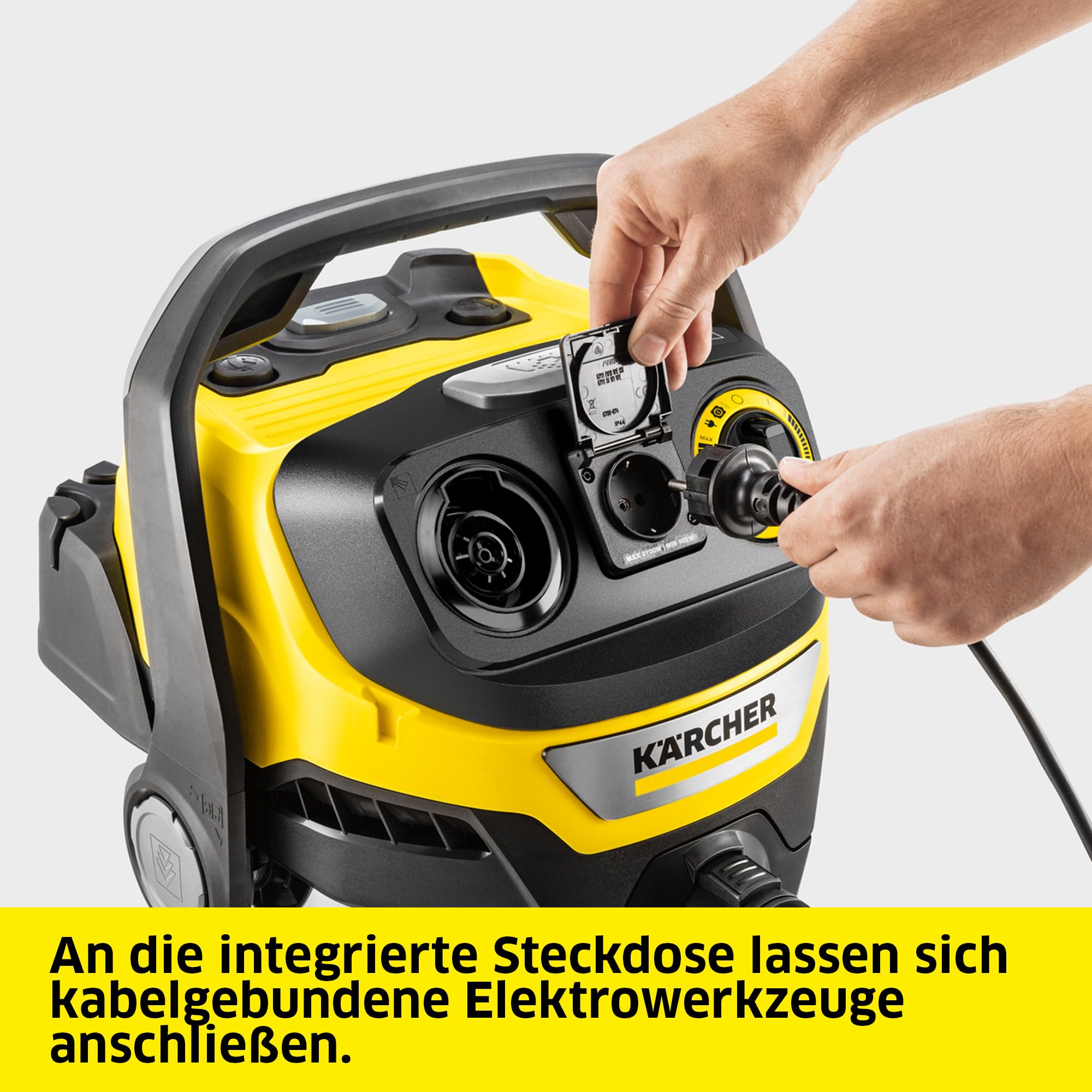 Kärcher Nass-/Trockensauger WD 7 Control P S 30/6/35/T, intelligentes Filterkontrollsystem FILT!elligence, Fernbedienung, integrierte Steckdose, Blasfunktion, Leistung: 1400 W, Edelstahlbehälter: 30 l