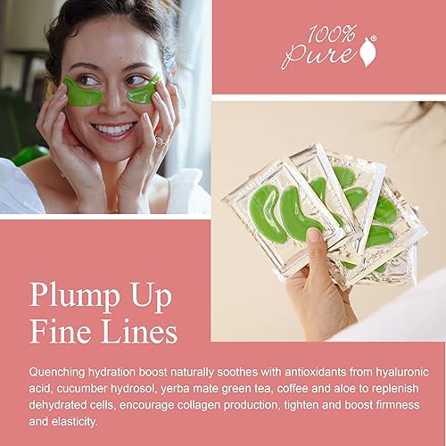 Miniatura 5 de 100% PURE Bright Eyes Máscaras para el cuidado de la piel para el cuidado de la piel, suavizando las arrugas, disminuyen las ojeras, la hinchazón,