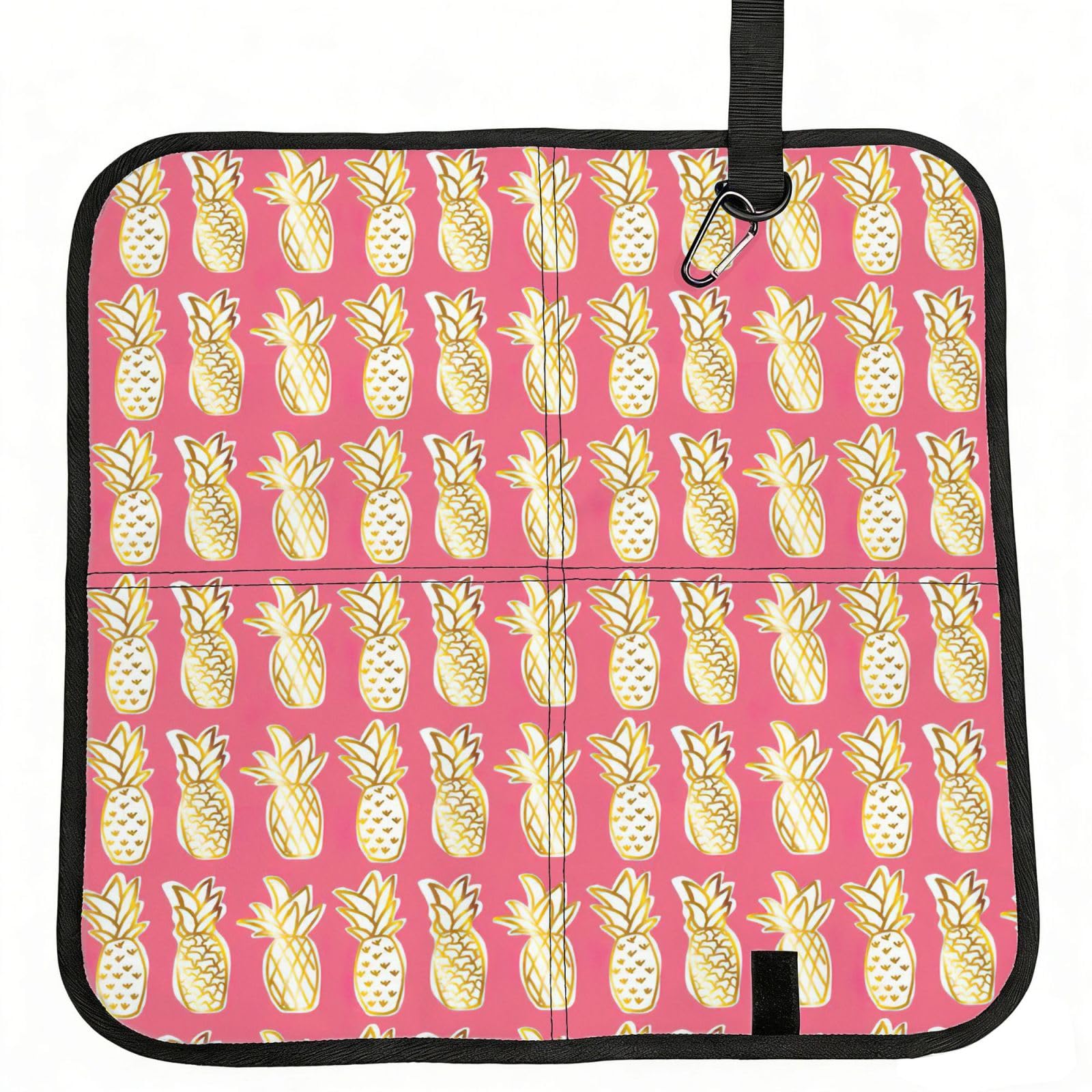 KAPPTYY Pineapple Printed Bleacher Seat Cushion PE Foam Filling, Foldable Sitting Pad for Concert Stadium Events