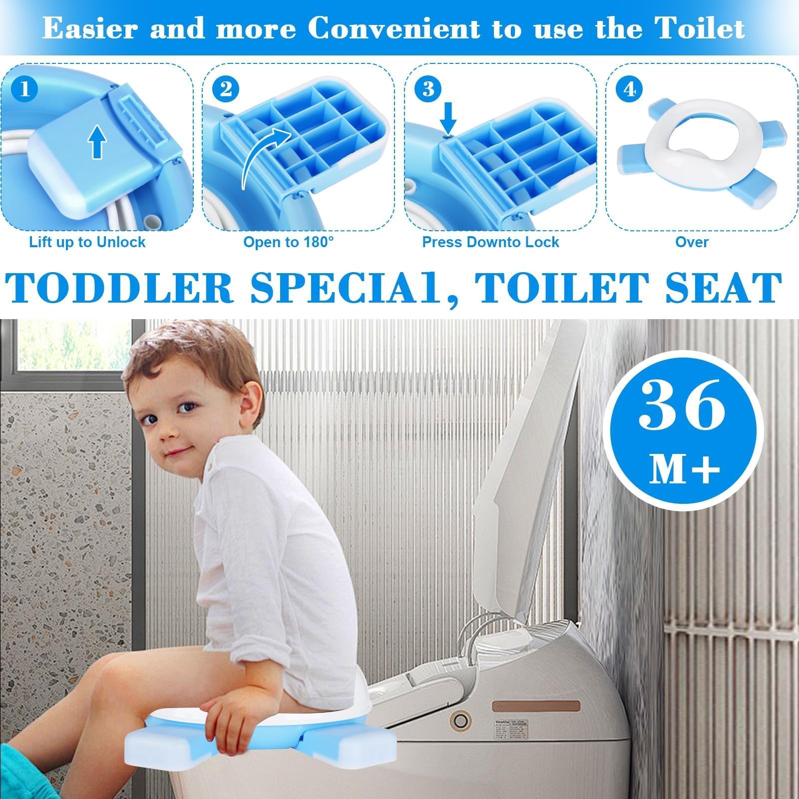 Siège de toilette pliable 3 en 1, pot de voyage antidérapant