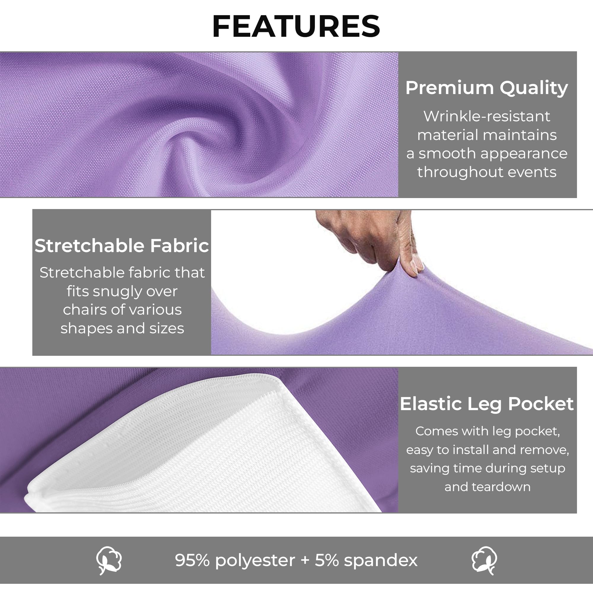 Housse De Chaise Plate En élasthanne Pour Mariage, Banquet, Cérémonie