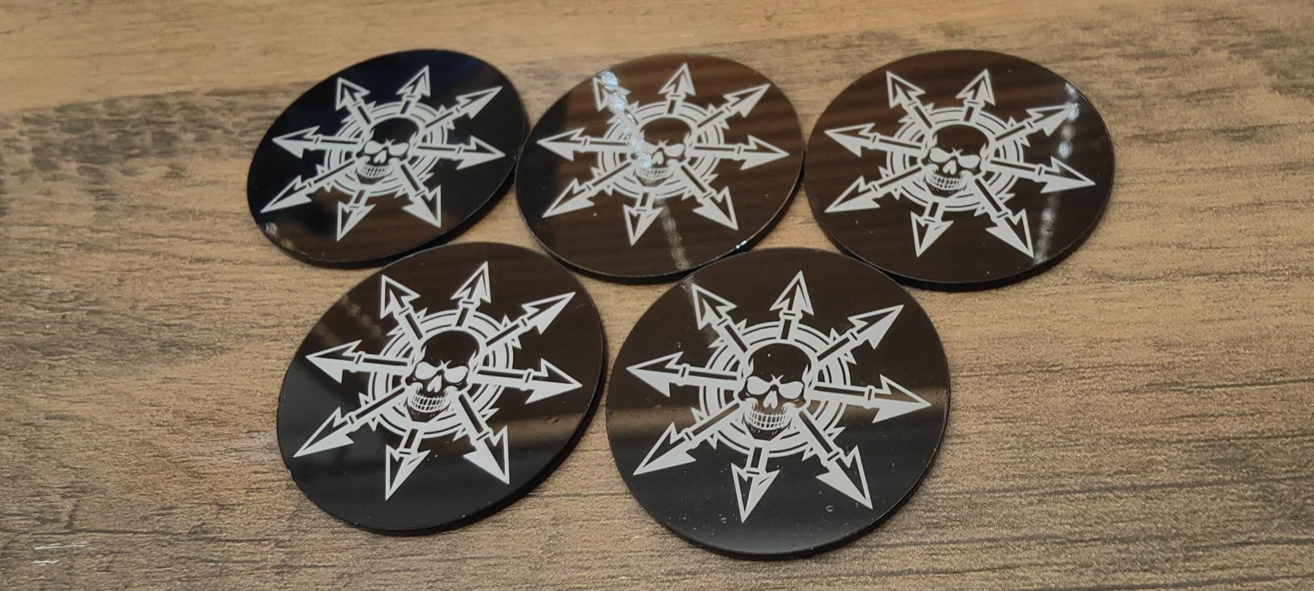 Fantasy/Sci Fi Acrylic Gaming Objectives, Set of 6, Wargame Accessories - Chaos (Simple)