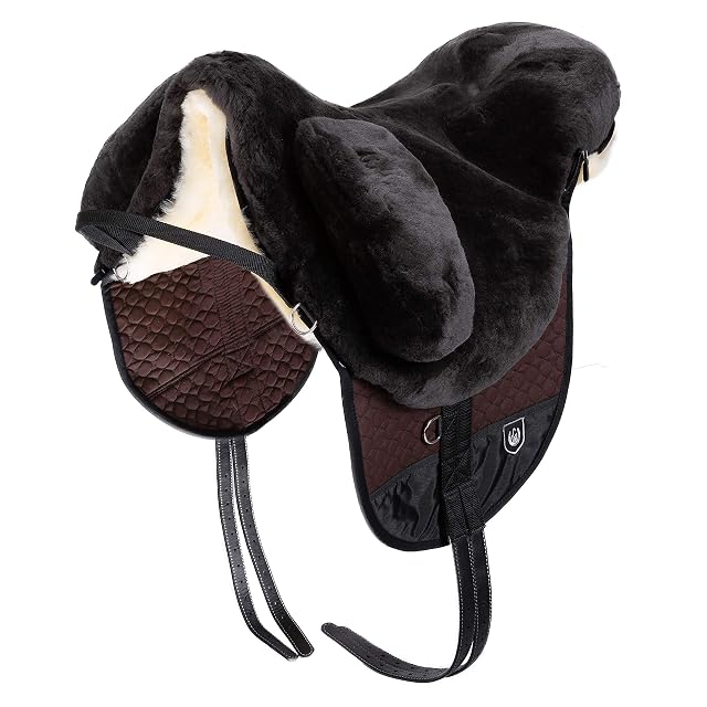 CHRIST Montura Inglesa para Caballo Fellsattel Premium Plus XH (Cruz Alta) Bareback-Pad/Silla de Montar…