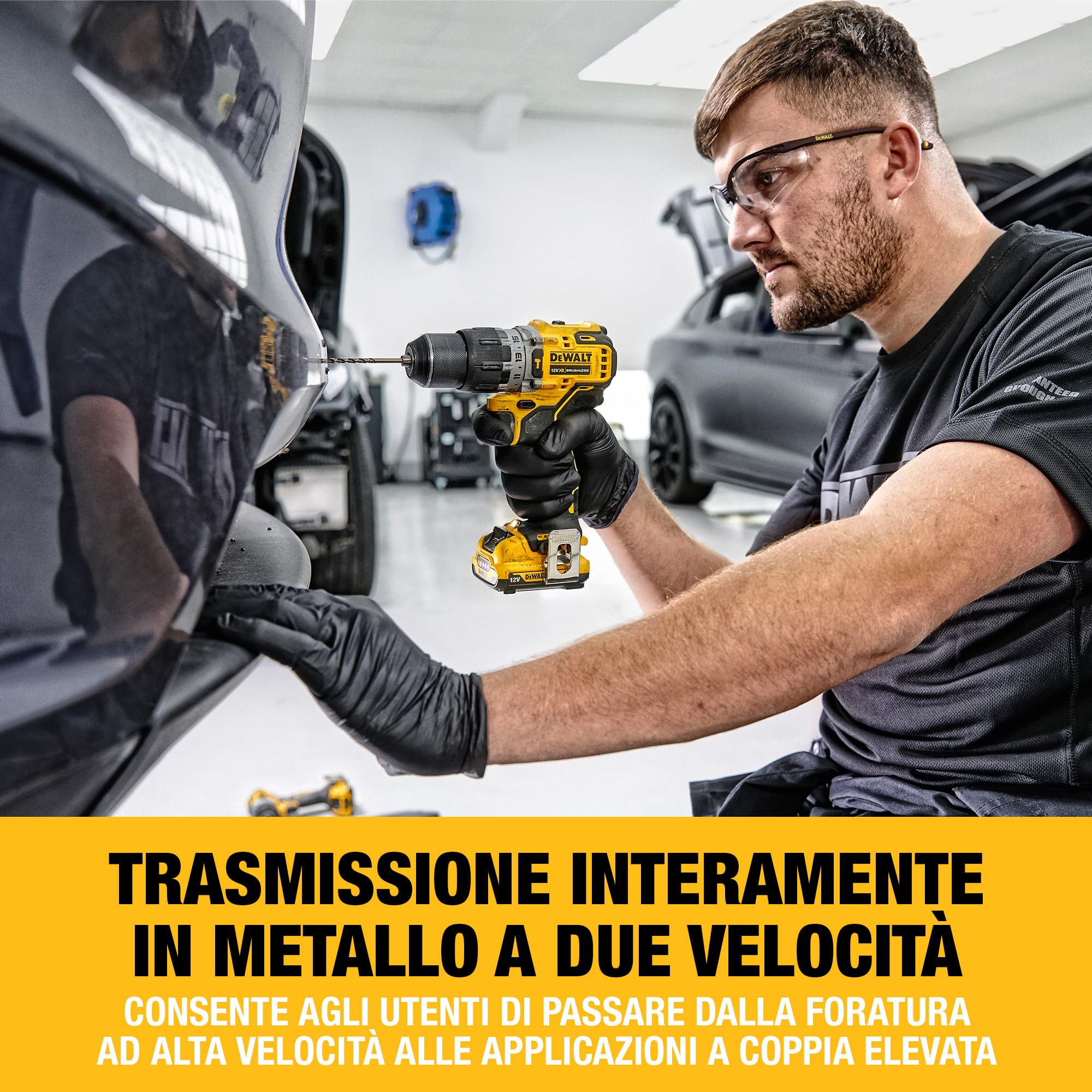 DEWALT Trapano Avvitatore Compatto 2 Velocità con percussione, DCD706D2-QW