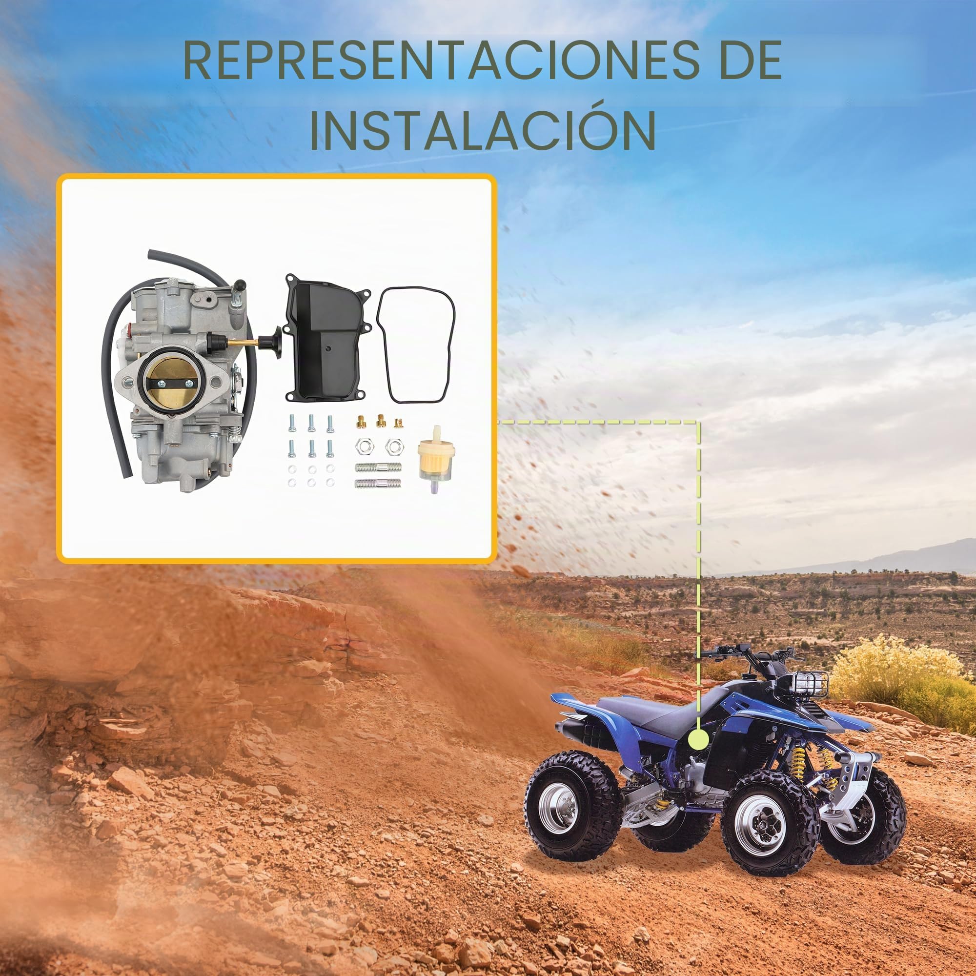 GOOFIT carburador Reemplazo para Warrior 350 Koaiak 350 YFM350 BW350 Wolverine 350 Moto4 350cc 19872004