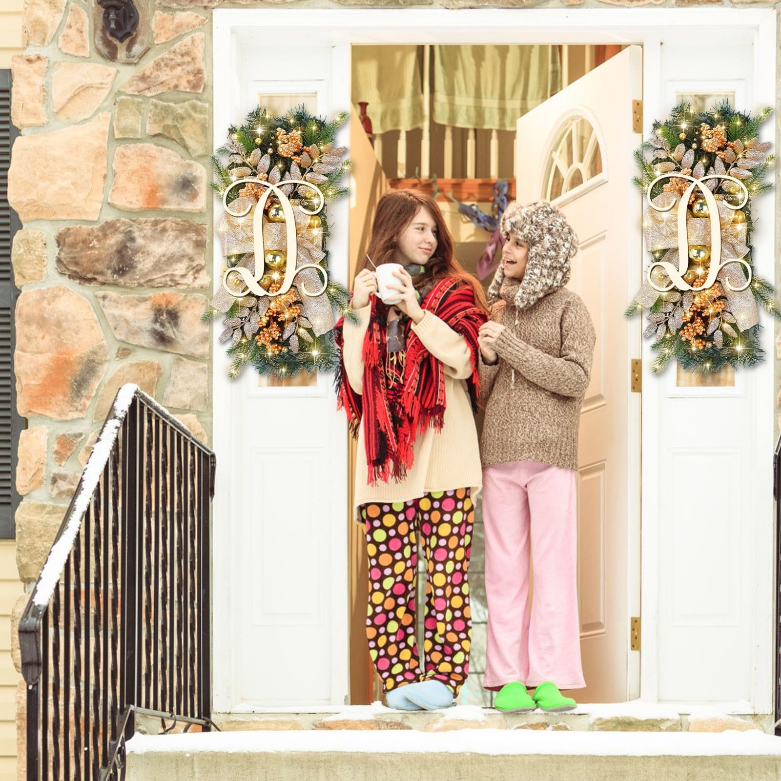 Amazon.com: AOLHXY 2024 New Last Name Year Round Front Door Wreath