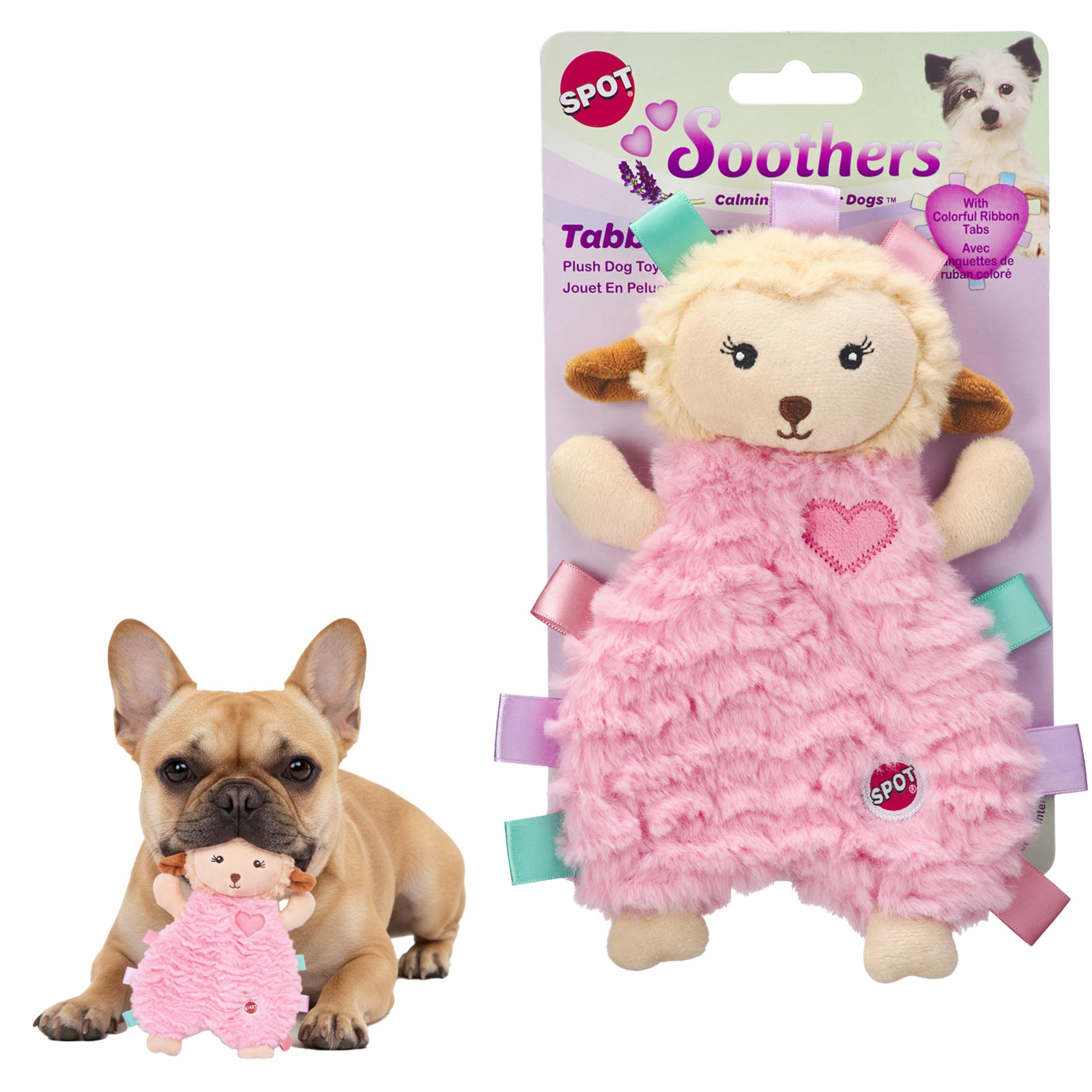 SPOT Soothers- Tabbie Lambie Dog Toy-Separation Anxiety Toys for Dogs, Stuffing Free, Scented with Calming Lavender Fragrance Beads to Safely Calm and