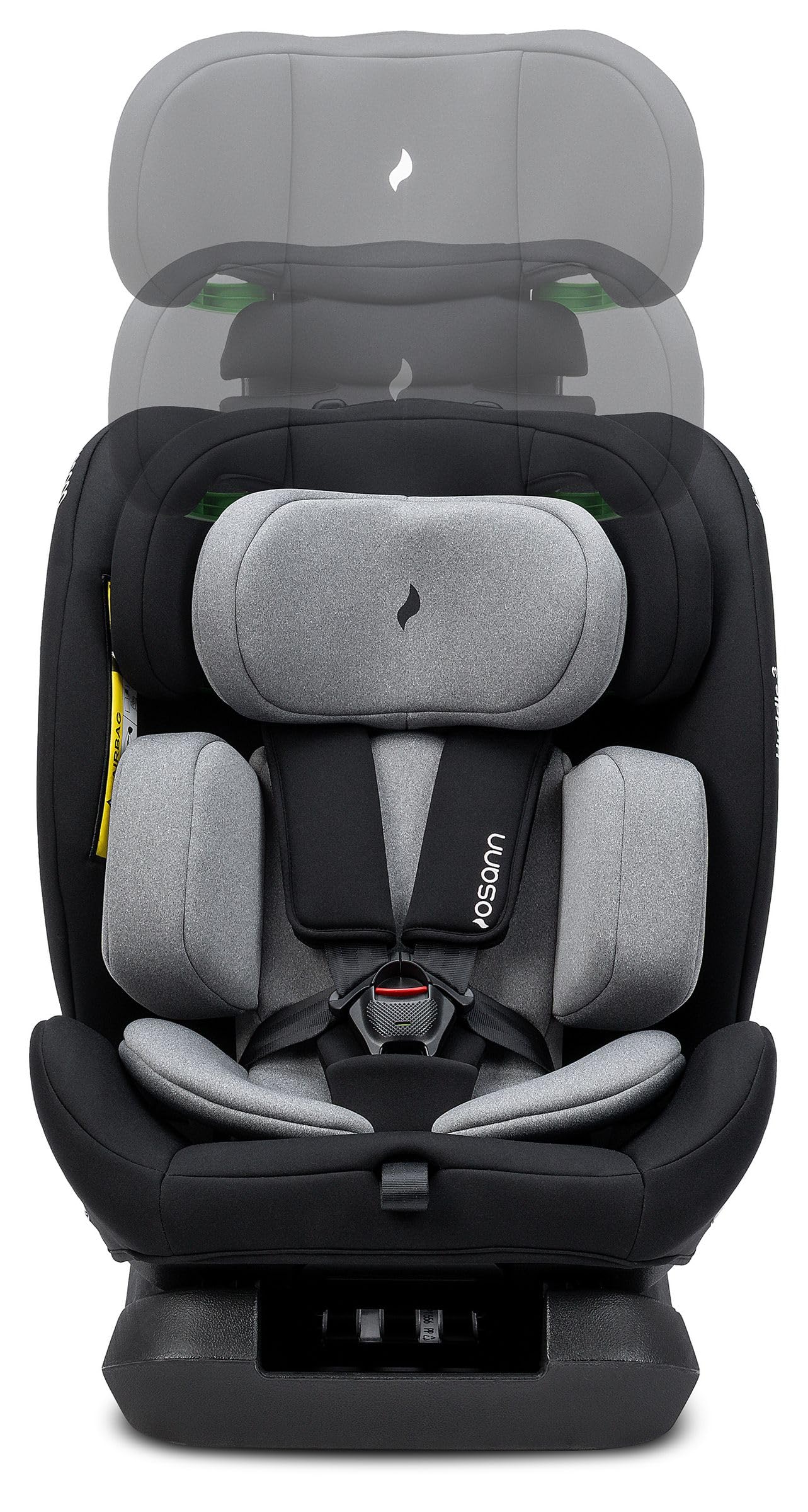 Seggiolino auto Huddle 3 isize altezza bambino da cm 40 a cm 150 dalla nascita a 12 anni installazione con cinture dell'auto senza isofix