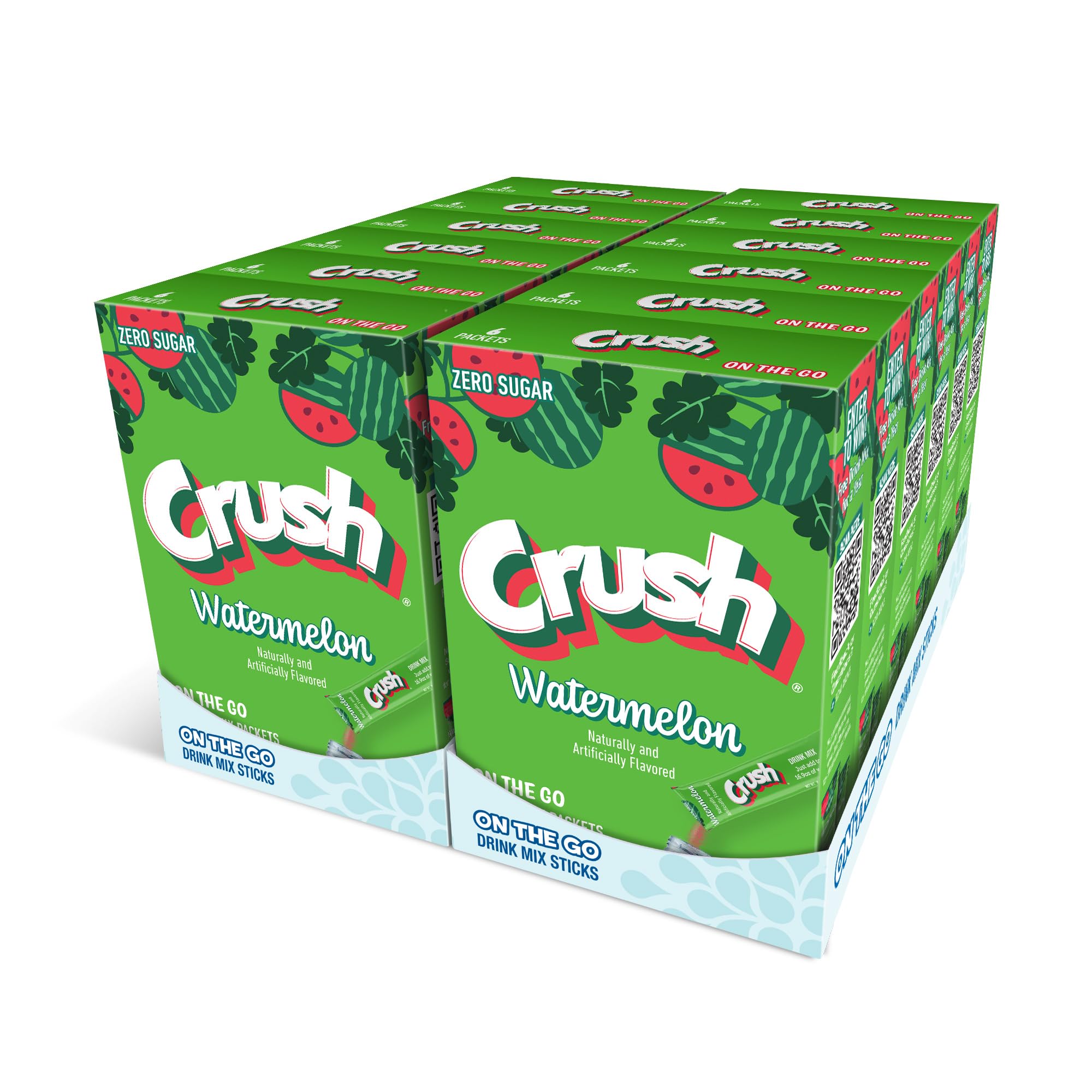 Crush, Watermelon– Powder Drink Mix – Sugar Free & Delicious, Makes 72 flavored water beverages