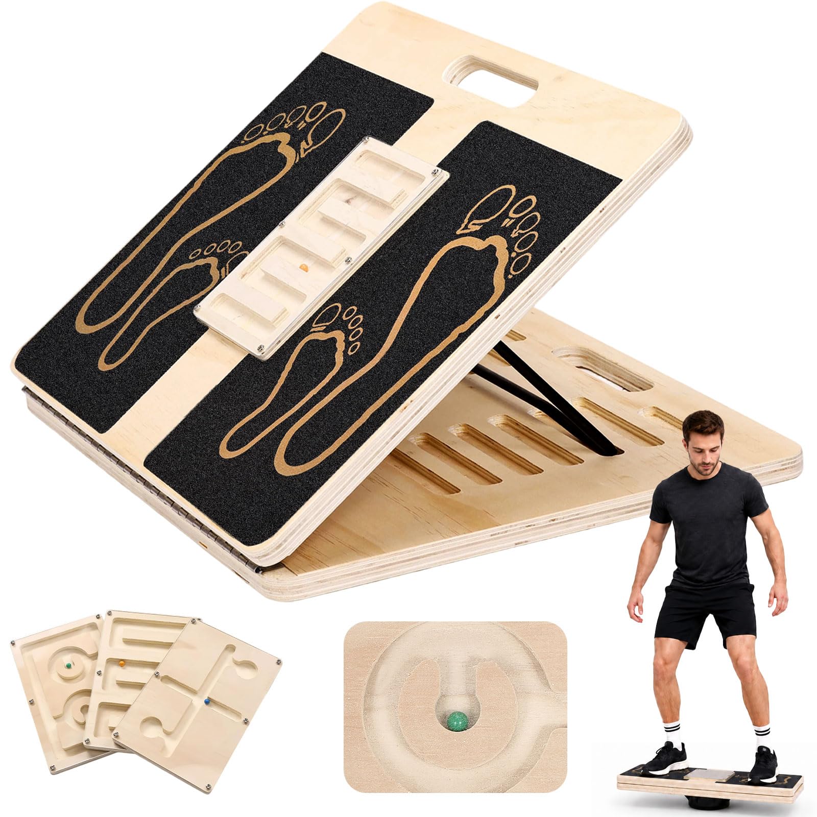 2 in 1 Wadendehner Balance Board mit 12 Winkeln 18°-53° Verbreitet