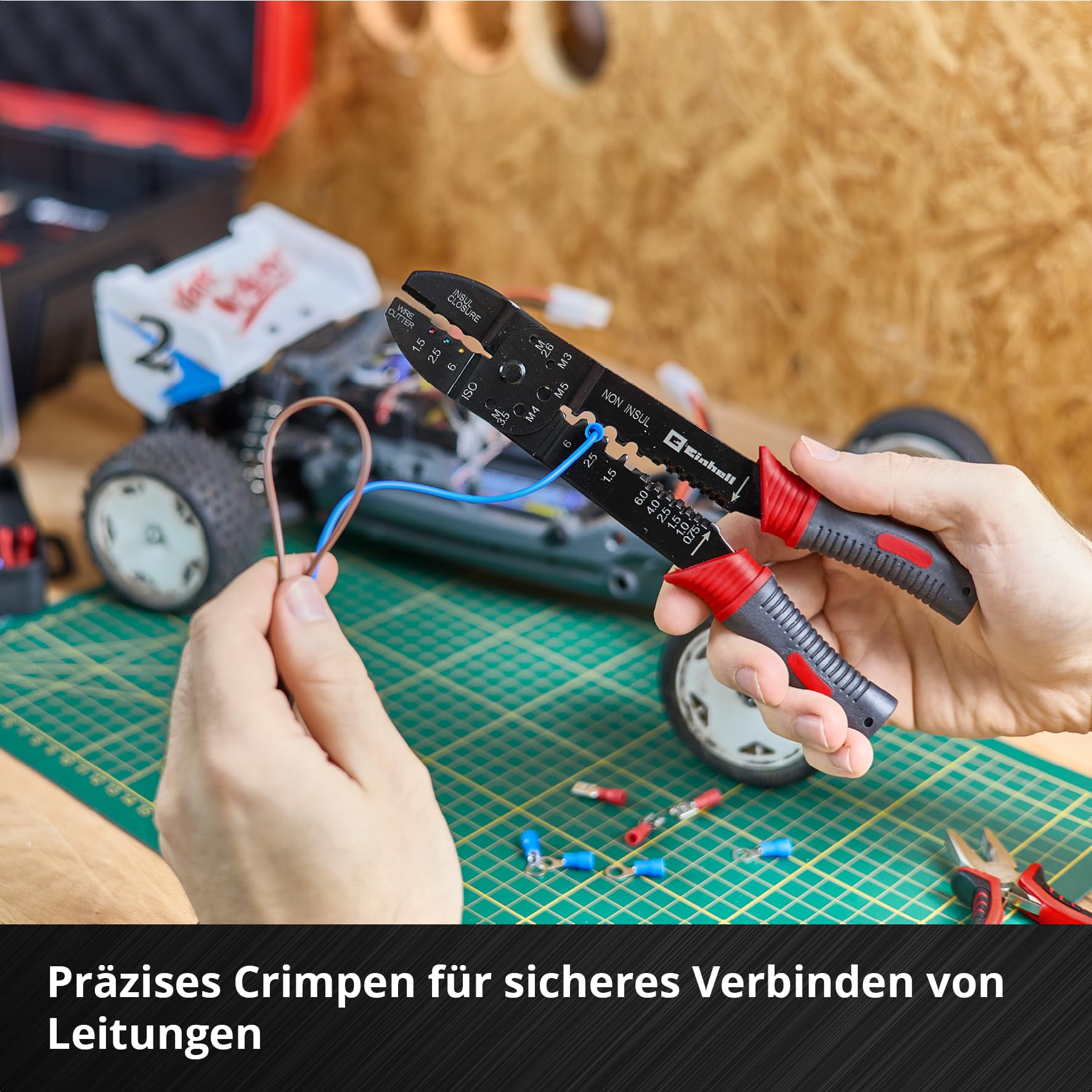 Einhell E-Case 153-tlg. Werkzeugkoffer Hobby | Elektronik-Reparatur-Set | Elektroniker-Zangen | Kabelschuh-Set | Handdrahtbürste | Feilen | Leimzwingen | Systemkoffer