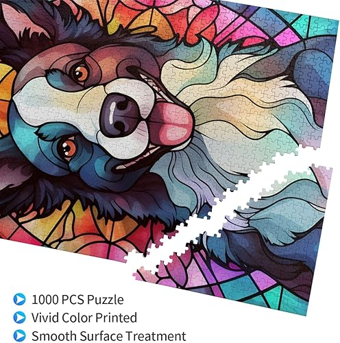 Miniatura 9 de Pomeranian Dogs Lovers - Rompecabezas de madera de 1000 piezas de pintura artística para niños y adultos, cumpleaños, día de la madre, día del