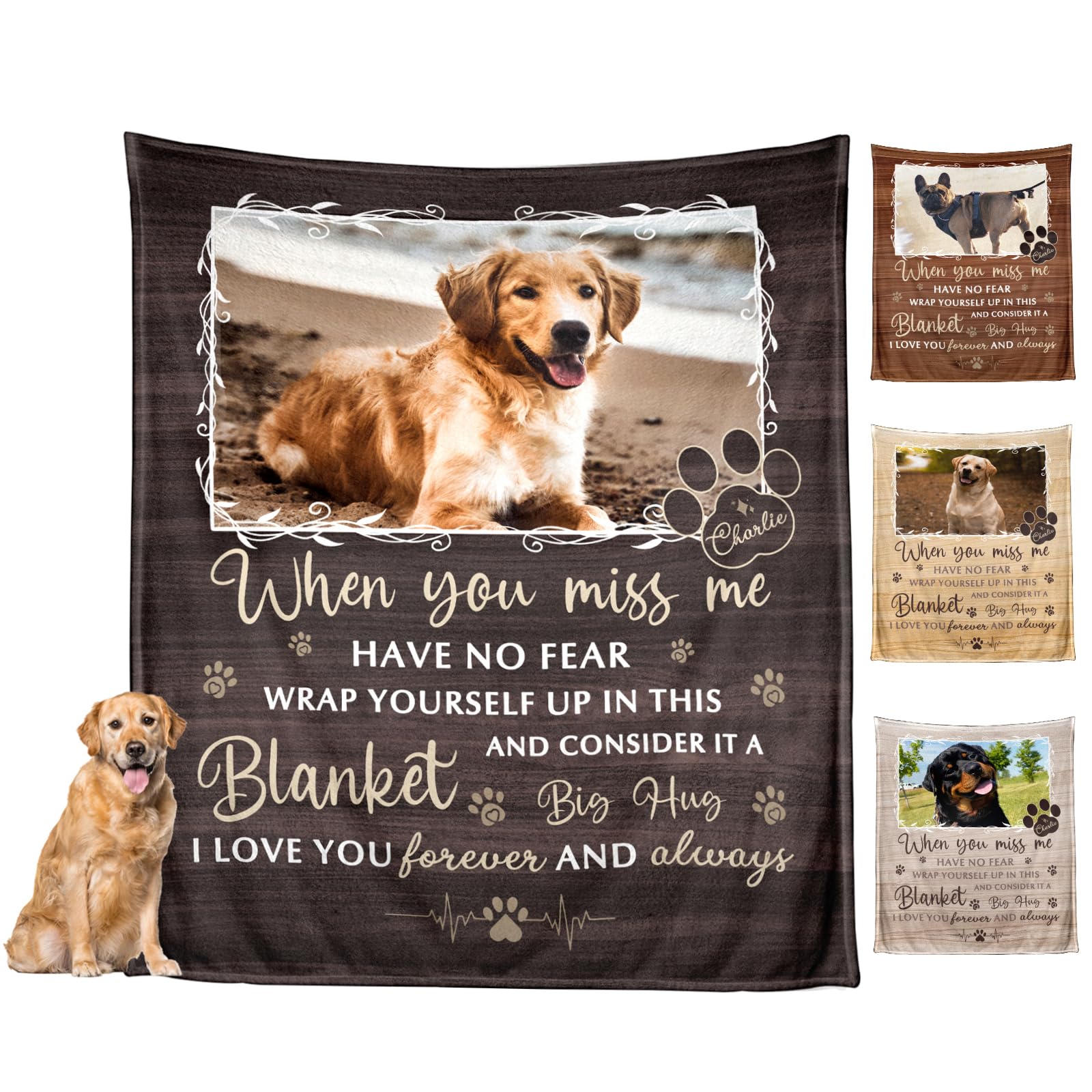 Custom Pet Memorial Blankets Gifts - Sympathy Blanket Pet Memorial Gifts For Dogs,Bereavement Blanket For Pet Lover,Memory Blankets For Loss Loved